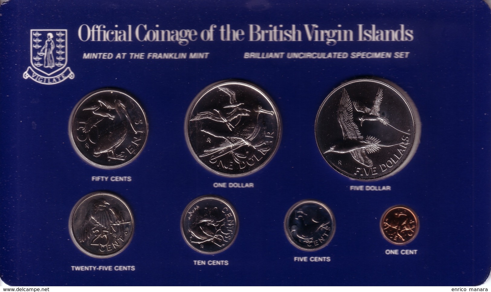 BRITISH VIRGIN ISLANDS - Complete Prooflike Set (7 Coins) 1982 FM  -  KM#MS10  [Rare Date] - Isole Vergini Britanniche