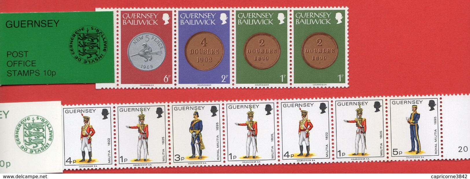 Guernesey - 2 Carnets - 1979: Pièces De Monnaies Et 1976: Uniformes Militaires - Guernesey