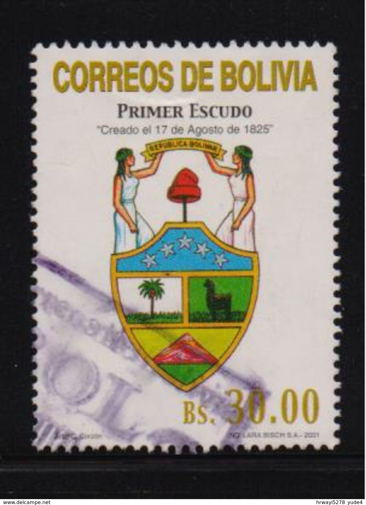 Bolivia 2001, Minr 1469, Vfu. Cv 20 Euro, Stamp Has A Small Wrinkle - Bolivia