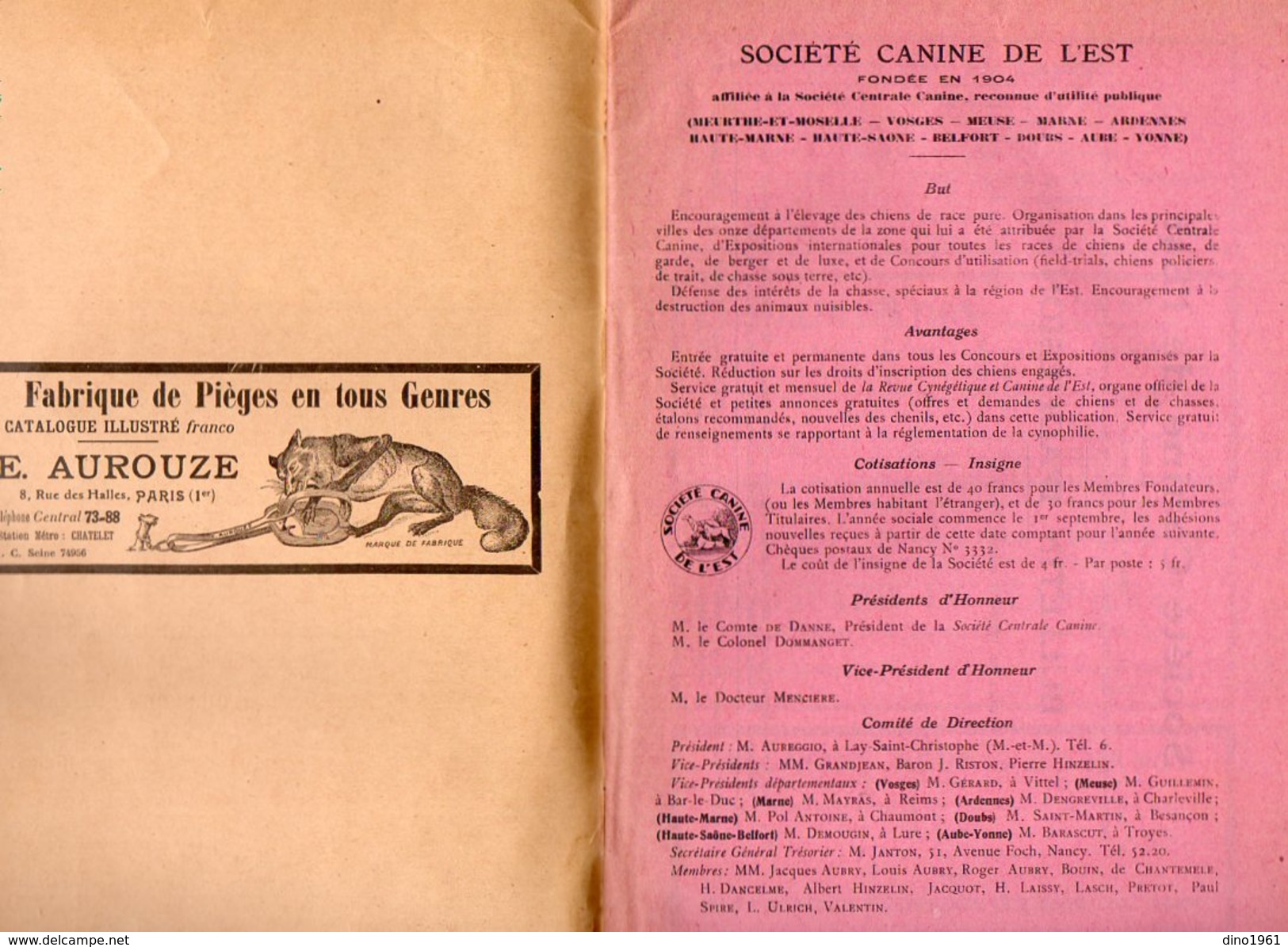 VP7436 - N° 261 De La Revue Cynégétique & Canine De L'Est - Journal Des Chasseurs & Des Amateurs De Chiens De Race - 1900 - 1949