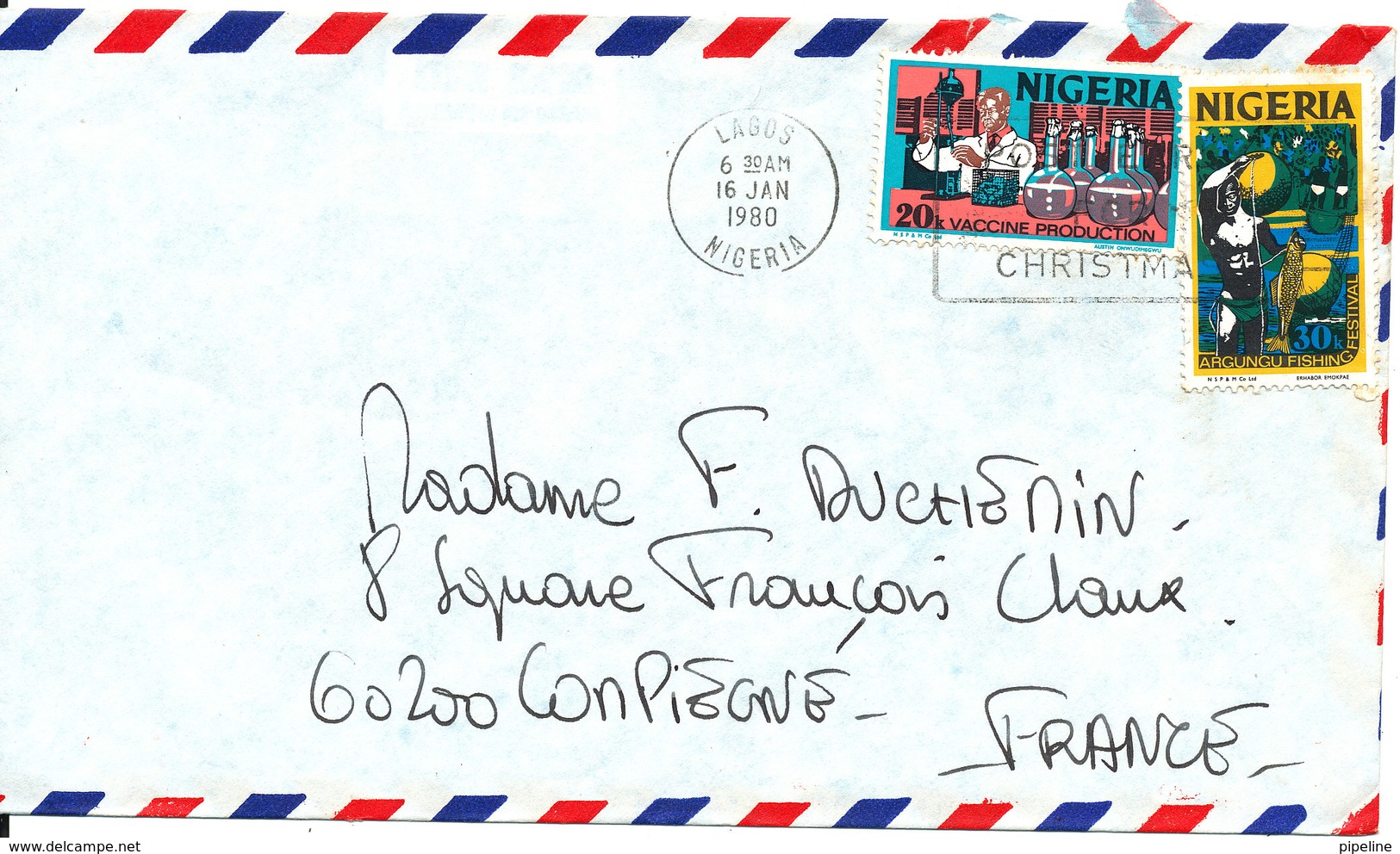 Nigeria Air Mail Cover Sent To France 16-1-1980 - Nigeria (1961-...)