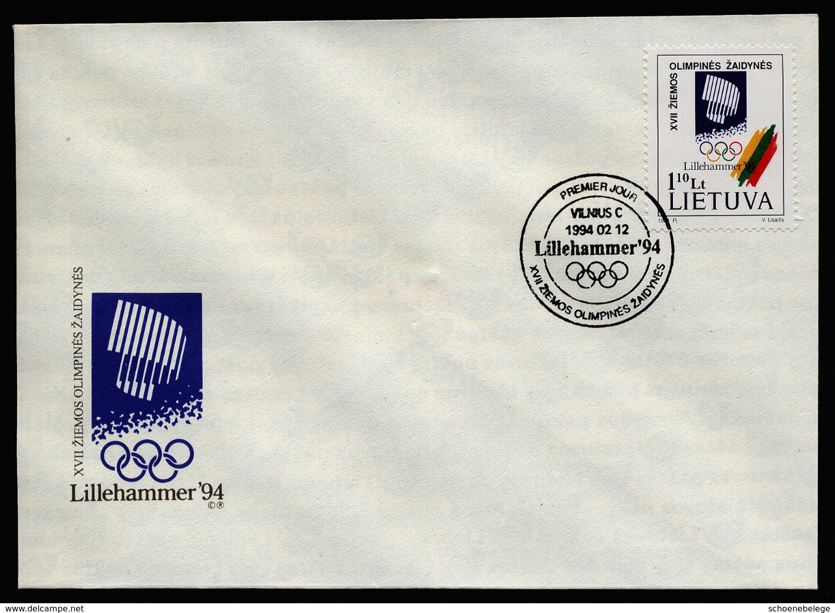 A4416) Litauen FDC Olympia Lillehammer 2.12.1994 - Invierno 1994: Lillehammer