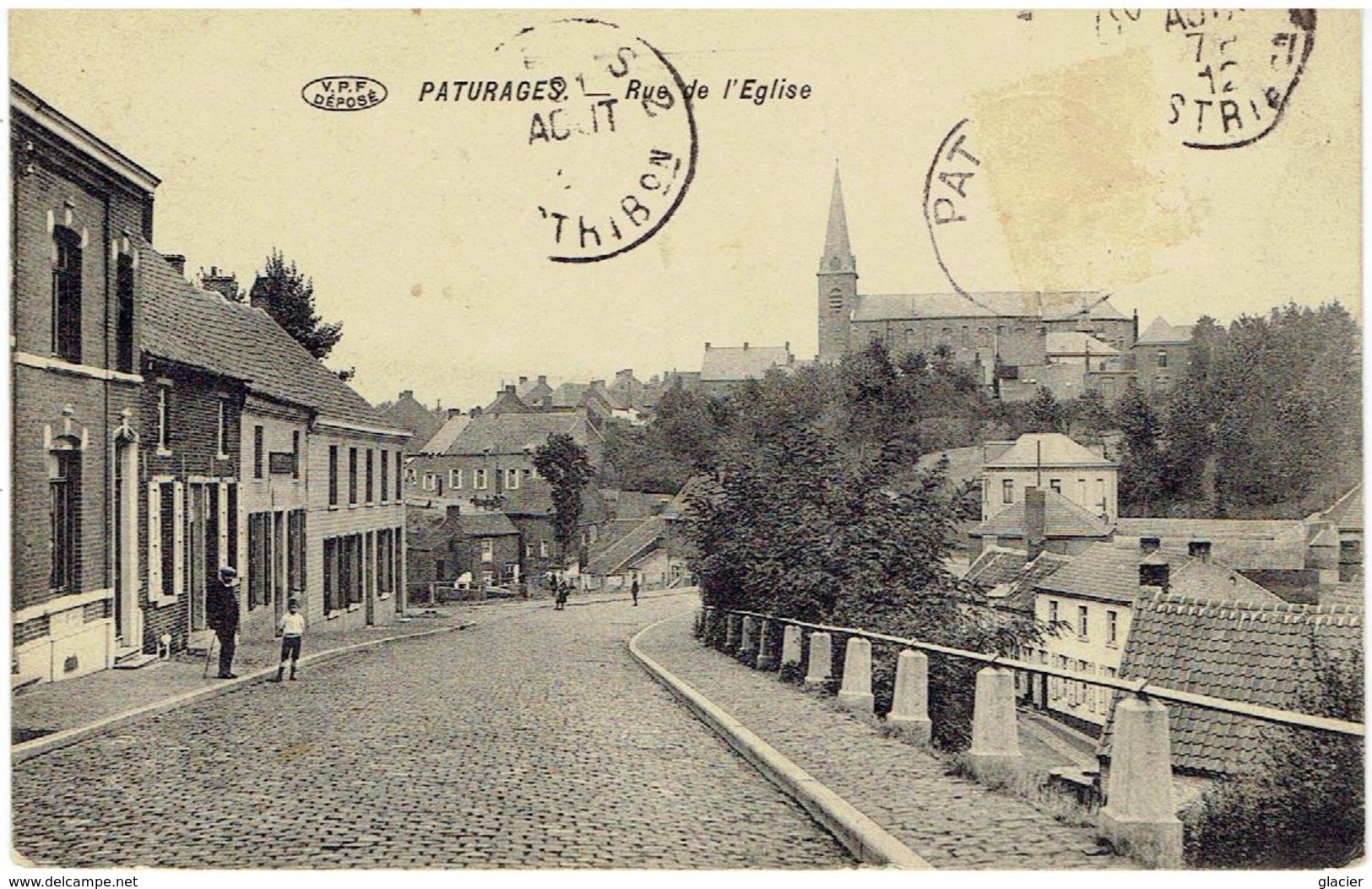 PATURAGES - Colfontaine - Rue De L'Eglise - Phototypie Préaux Frères à Ghlin - Colfontaine