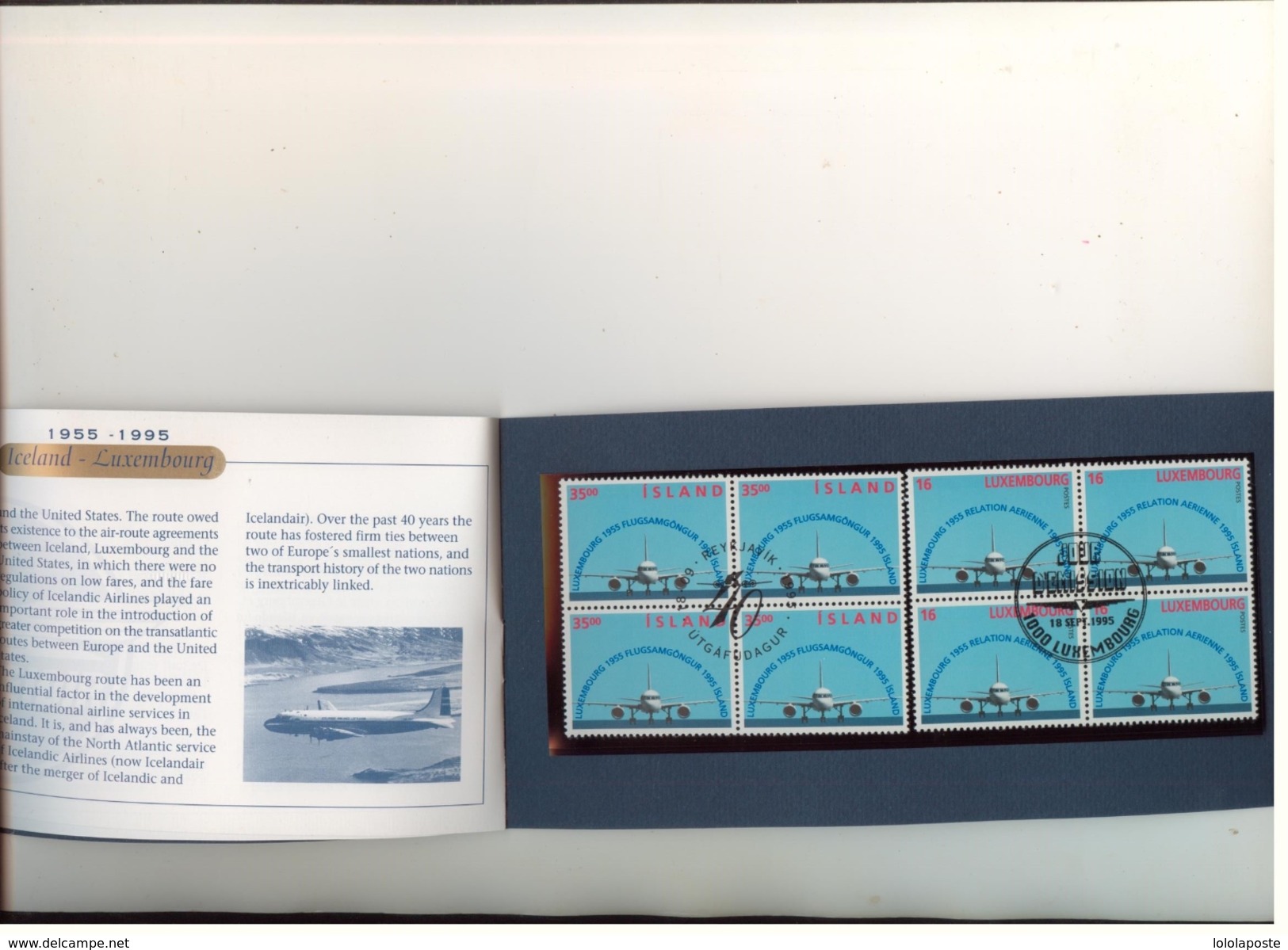 ISLANDE - 1995 - Emmission Commune Avec Le LUXEMBOURG - 4 Blocs De 4 Dont 2 Neufs Et 2 Oblitérés - Colecciones & Series