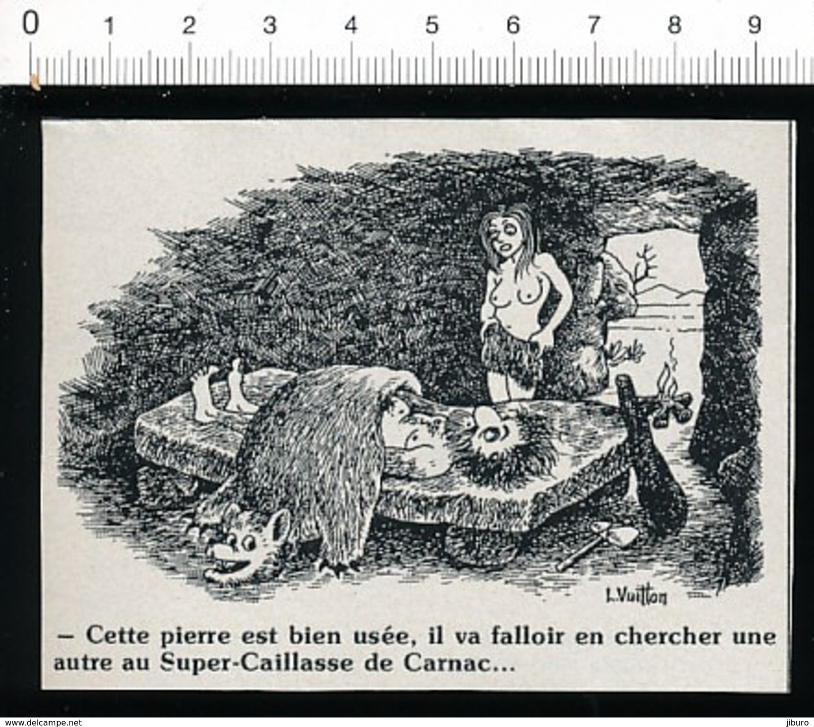 2 Scans / Humour Grotte Préhistorique Près De Carnac ? Lit-Dolmen ? Peau D'ours Fourrure / Cruciverbiste   / VP 198-PF-4 - Autres & Non Classés