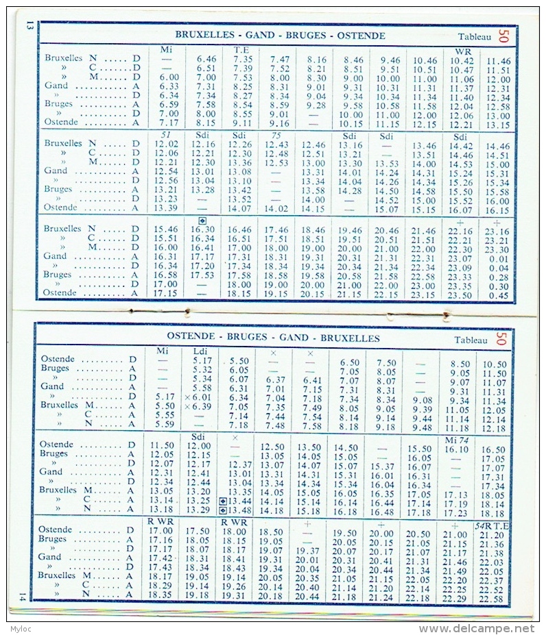 Horaire. Train &amp; Bateau : A.M.I. Agence Maritime Internationale. 1954-55. - Wereld