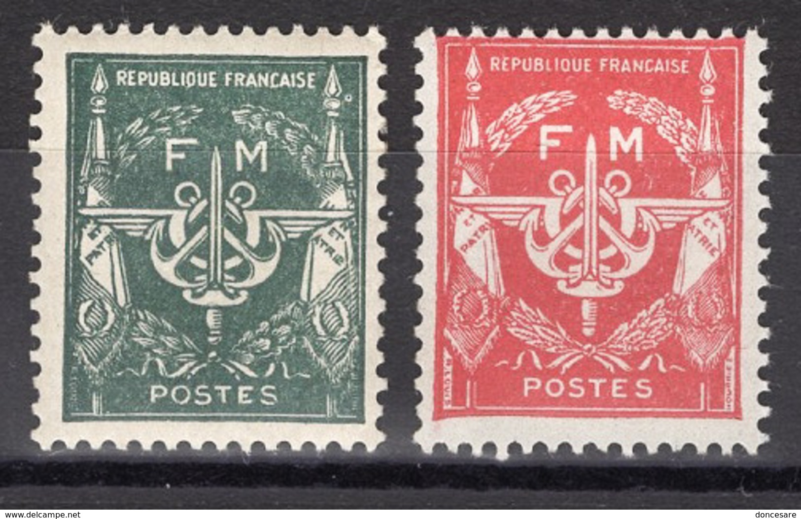 FRANCE  1946 - SERIE Y.T. N° 11 ET 12  - 2 FM - NEUFS*..FD237 - Francobolli  Di Franchigia Militare