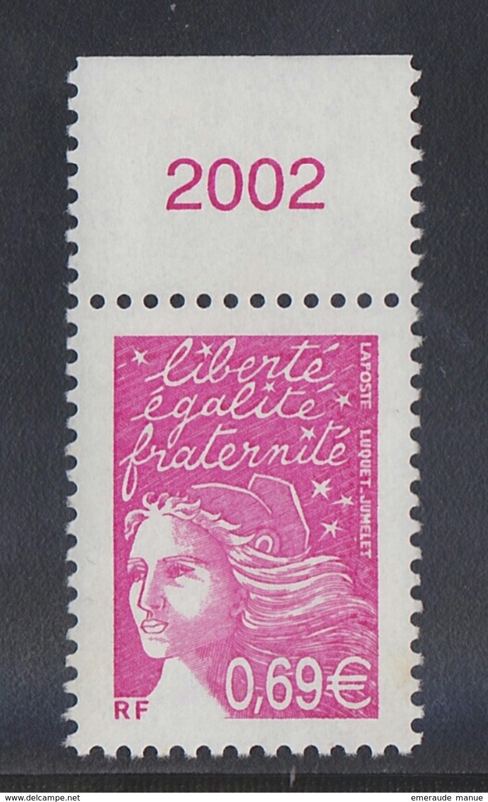 2002 - TIMBRE NEUF - MARIANNE DE LUQUET (Rose) - N° YT : 3454 - Unused Stamps