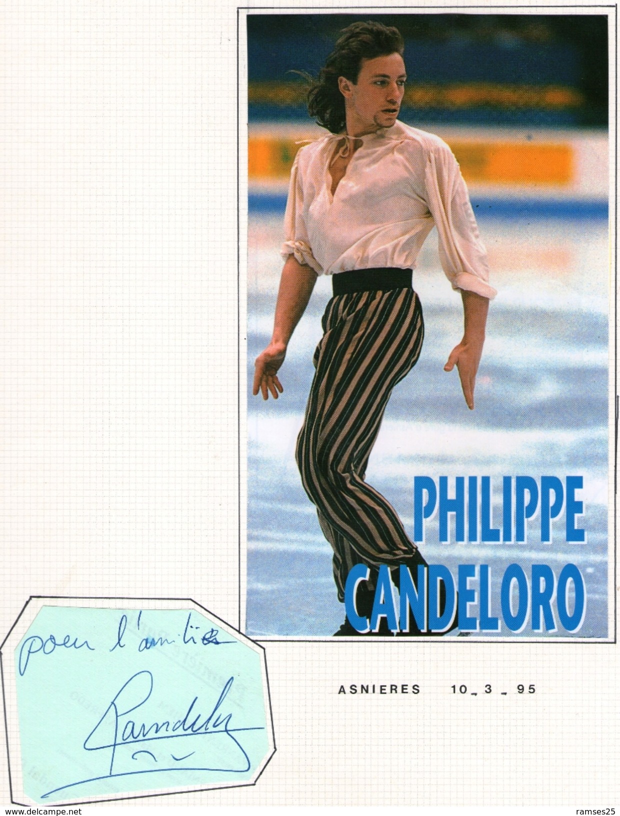 Autographe De  Philippe  Candeloro  1995 - Autres & Non Classés