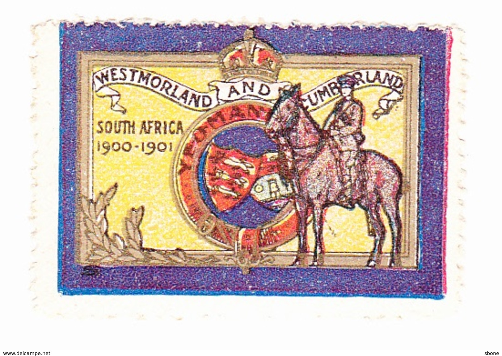 Vignette Militaire Delandre - Angleterre - Westmorland And Tumberland - South Africa - Vignette Militari