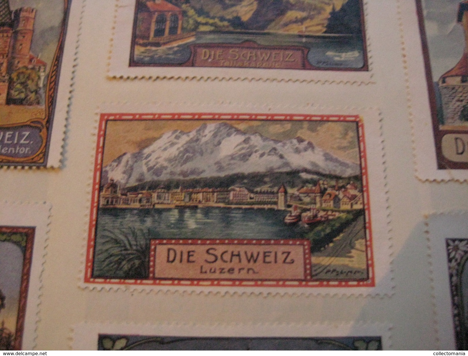 20 poster stamp advertising litho SCHWEIZ Suisse Switserland Weltpostdenkmal Very Good condition