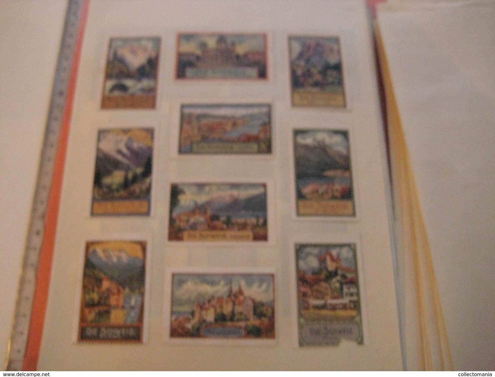 20 poster stamp advertising litho SCHWEIZ Suisse Switserland Weltpostdenkmal Very Good condition