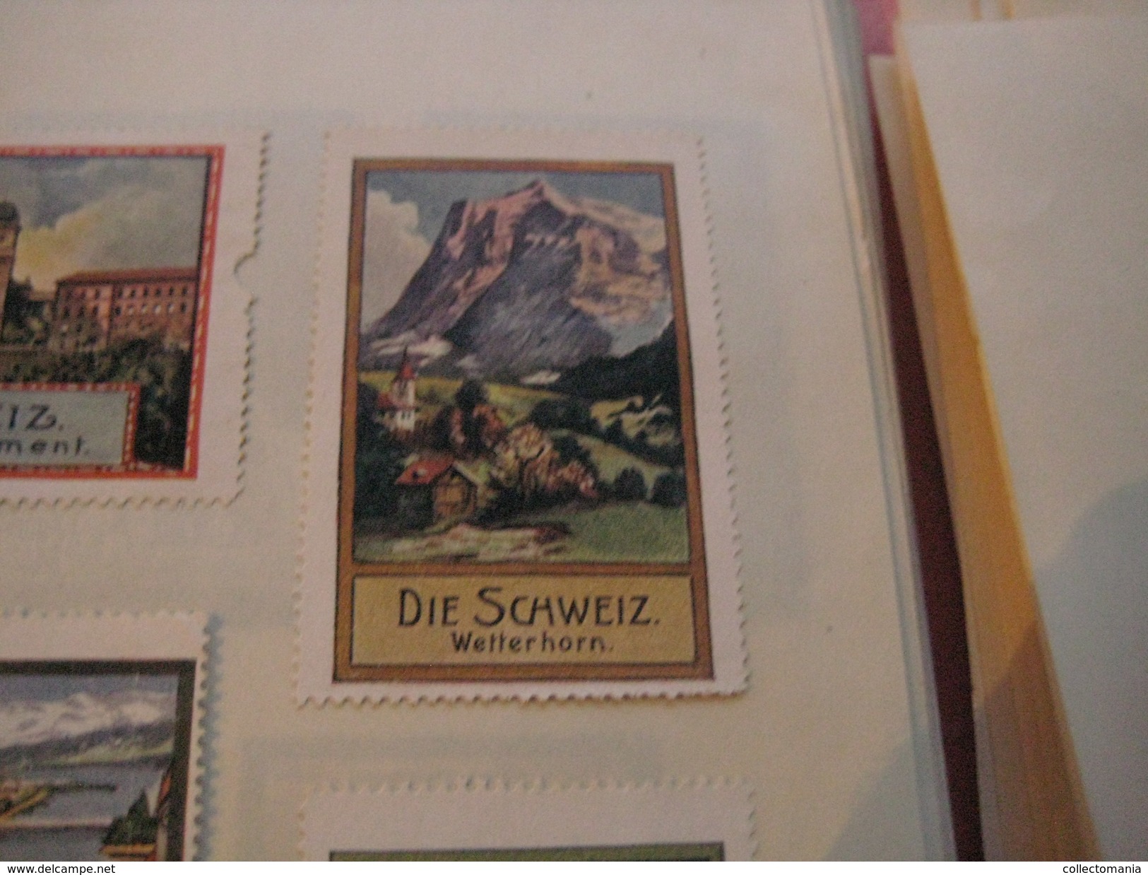 20 poster stamp advertising litho SCHWEIZ Suisse Switserland Weltpostdenkmal Very Good condition