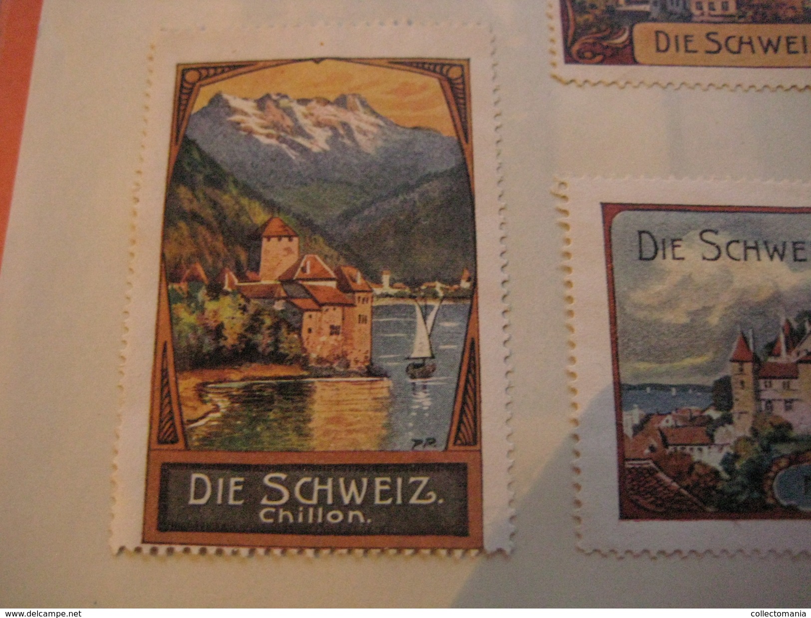 20 poster stamp advertising litho SCHWEIZ Suisse Switserland Weltpostdenkmal Very Good condition