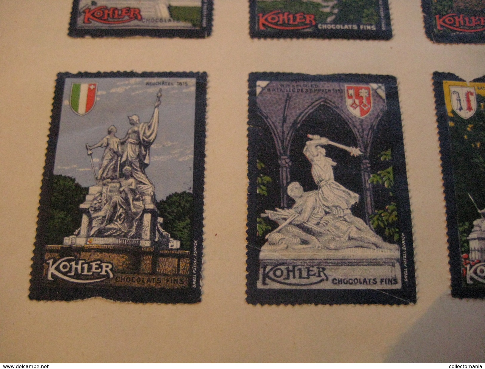 20 poster stamp advertisingKOHLER chokolade choclat litho SCHWEIZ Suisse Switserland Weltpostdenkmal Very Good condition