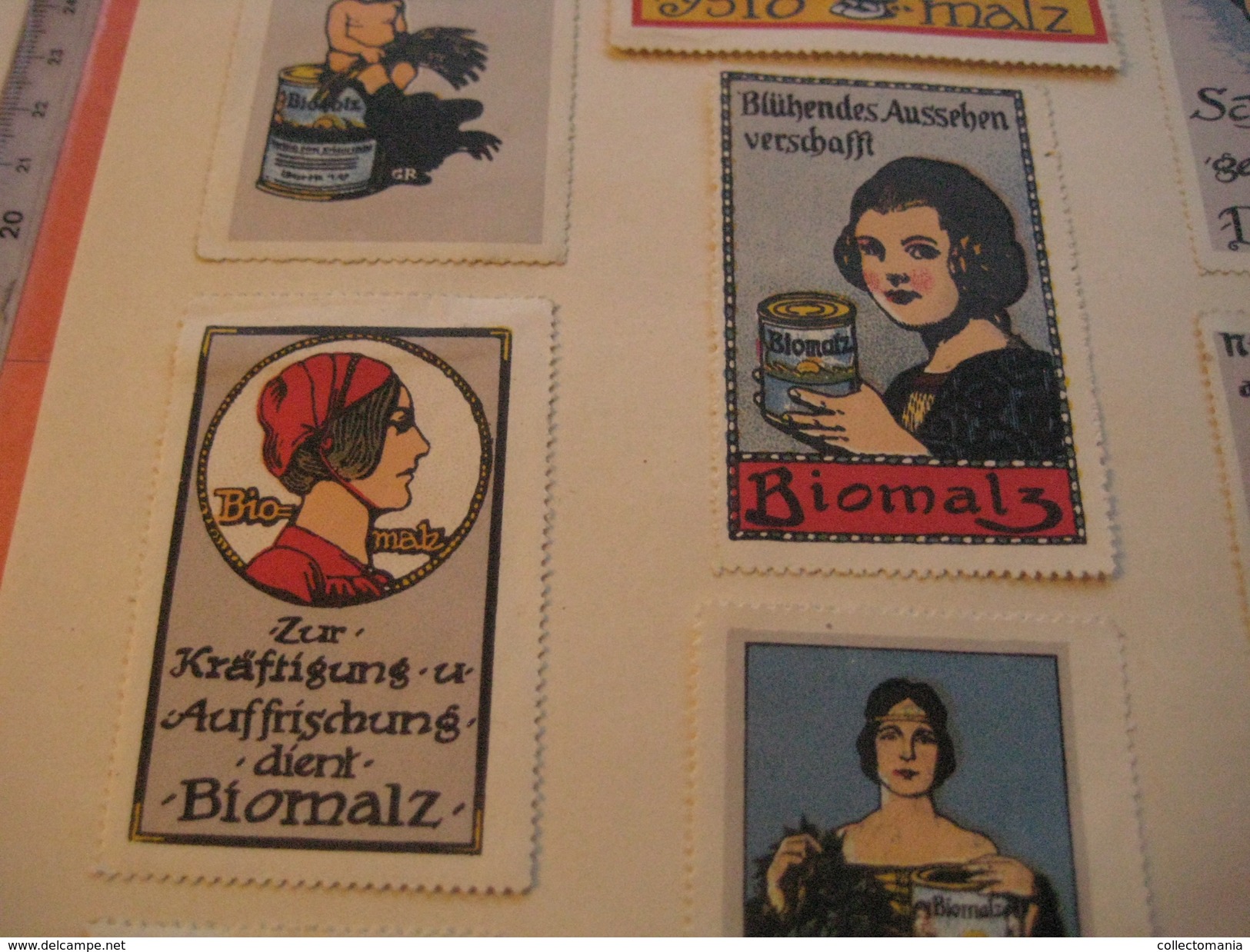 20 Poster Stamp Advertising BIOMALZ Litho ART Color Changes All Different  Very Good Variants - Factories & Industries