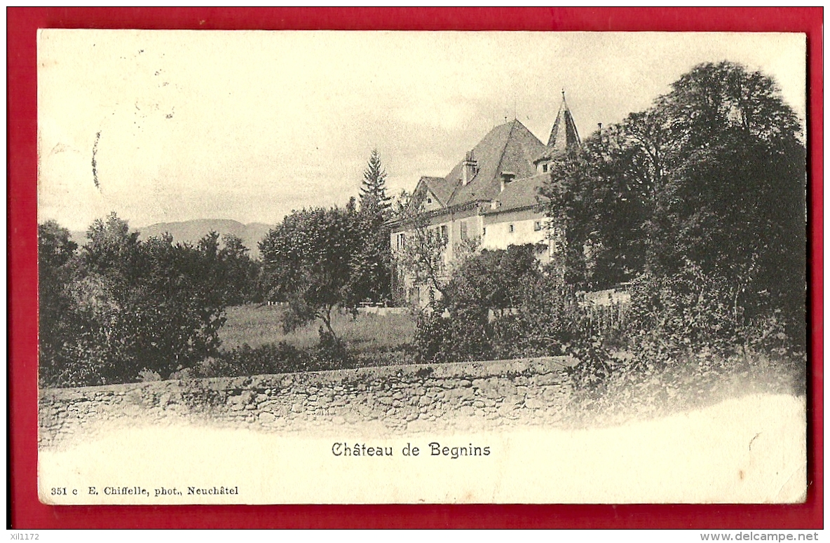 PRG-12  Château De  Begnins  . Cachet 1909. Précurseur - Begnins
