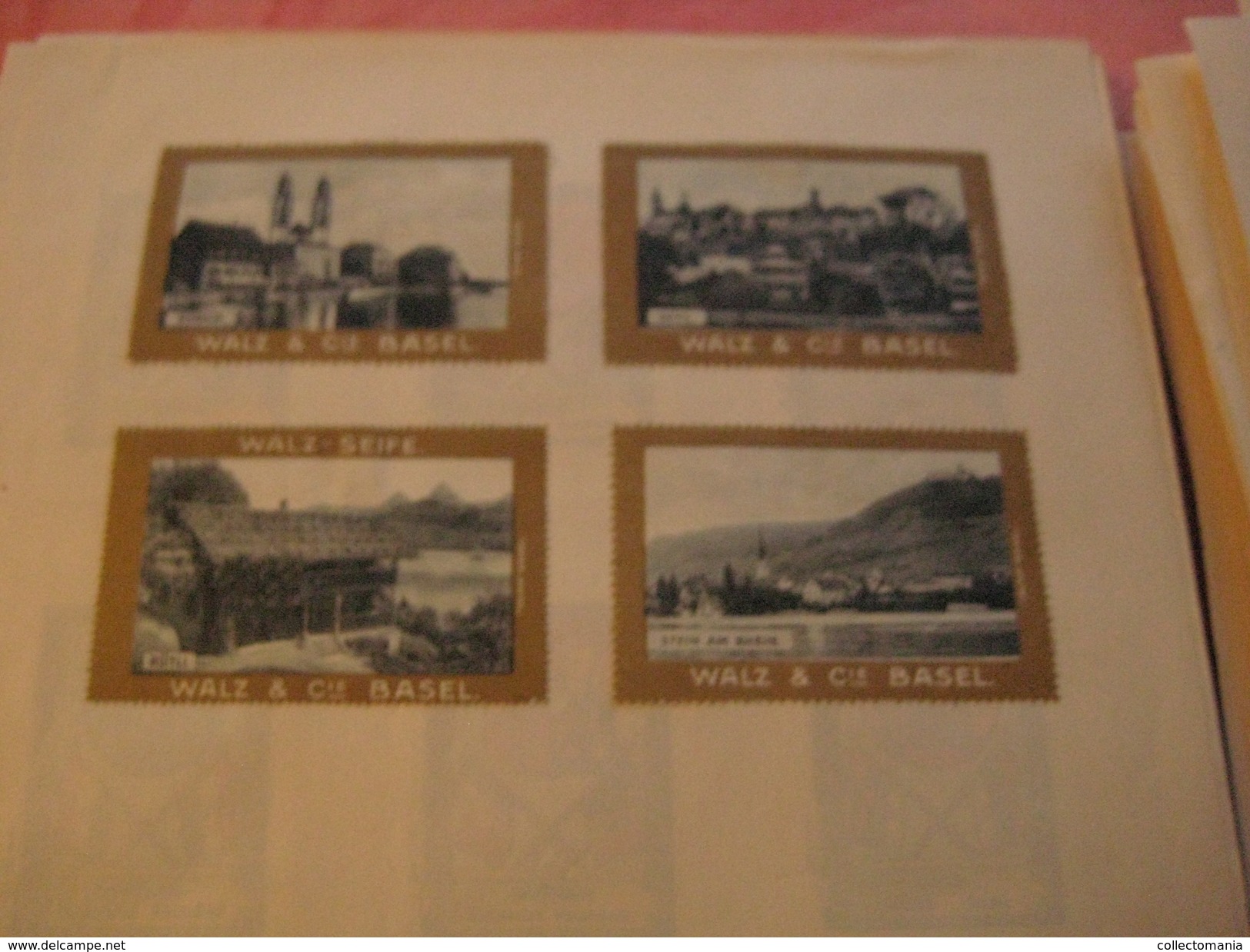 4 Poster Stamp AdvertisingWALZ & Cie BASEL  Litho ART  All Different  Very Good WILL Stein Am Rhein, ZURICH Suisse Swiss - Erinnophilie