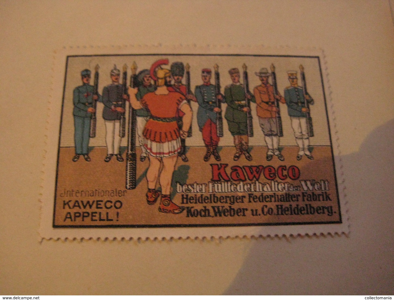 5 Poster Stamp Advertising KAWECO KO-MIO FULLBLEISTIFT FULLFEDERHALTER Koch Weber Heidelberg  Litho ART - Vignetten (Erinnophilie)