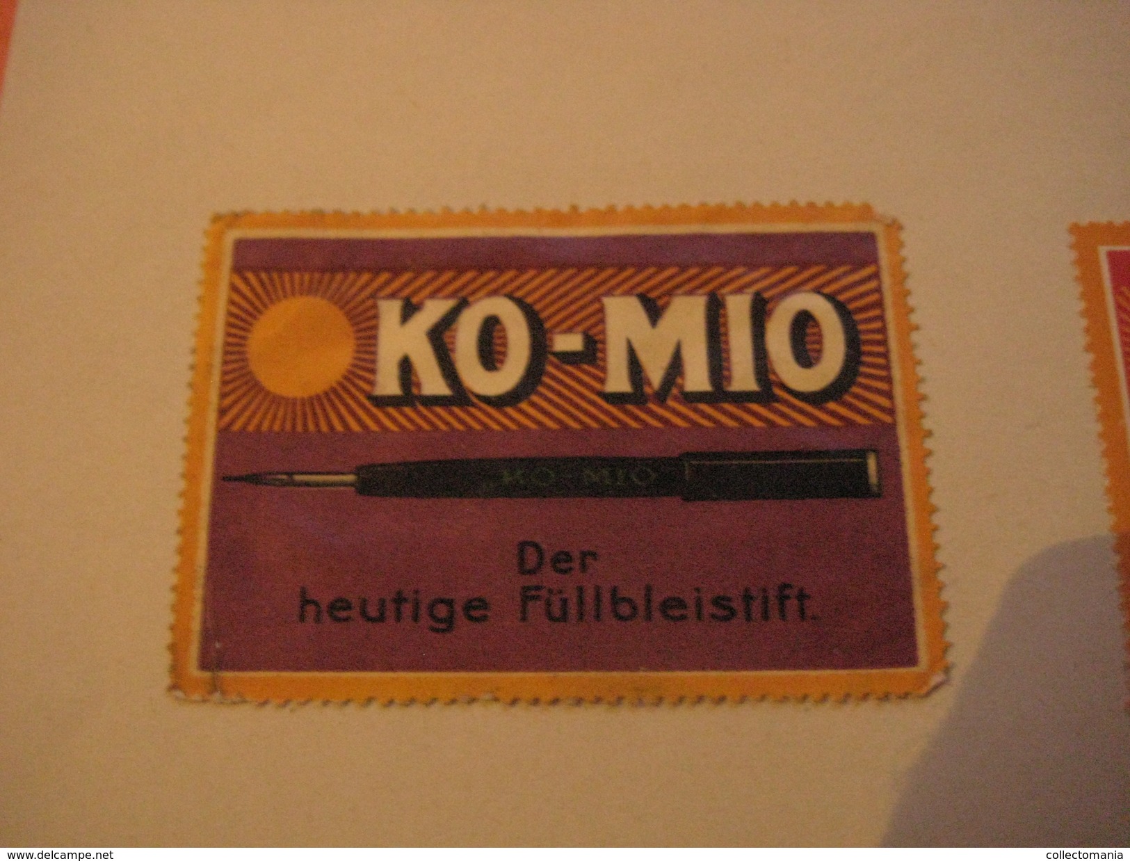 5 Poster Stamp Advertising KAWECO KO-MIO FULLBLEISTIFT FULLFEDERHALTER Koch Weber Heidelberg  Litho ART - Vignetten (Erinnophilie)