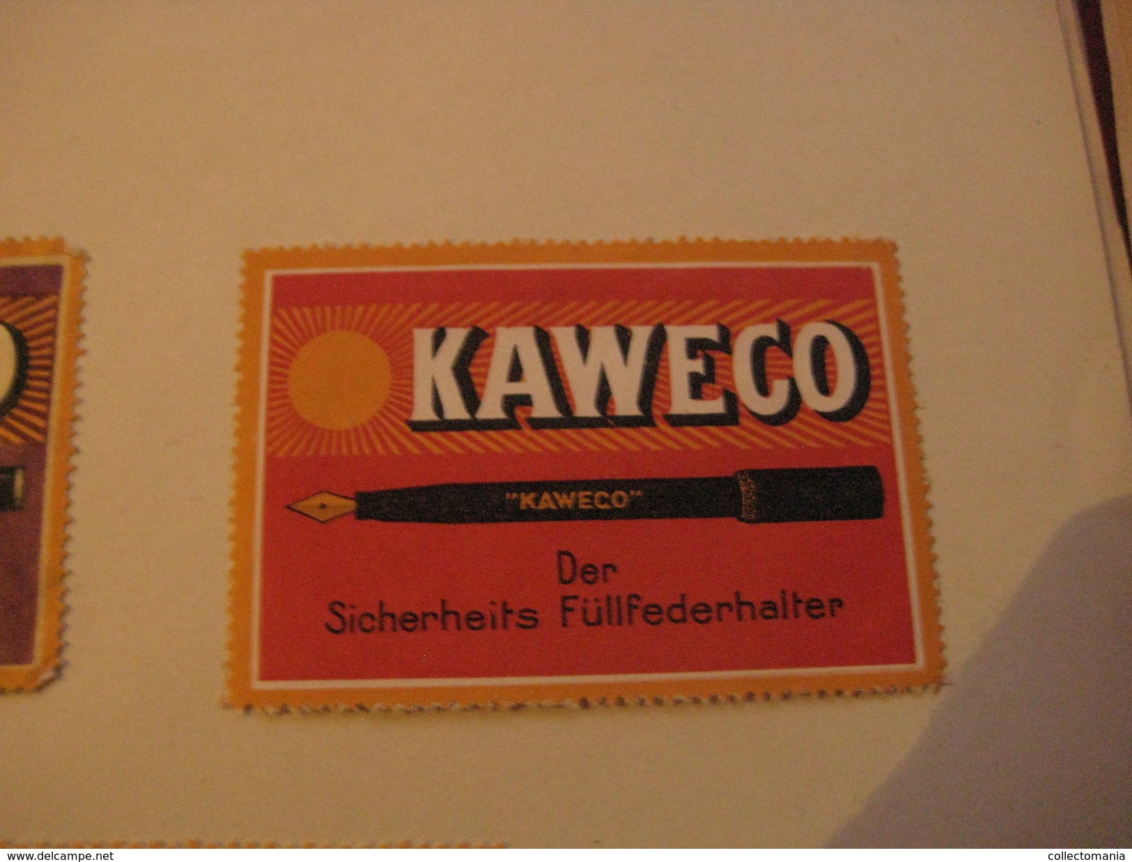 5 Poster Stamp Advertising KAWECO KO-MIO FULLBLEISTIFT FULLFEDERHALTER Koch Weber Heidelberg  Litho ART - Vignetten (Erinnophilie)