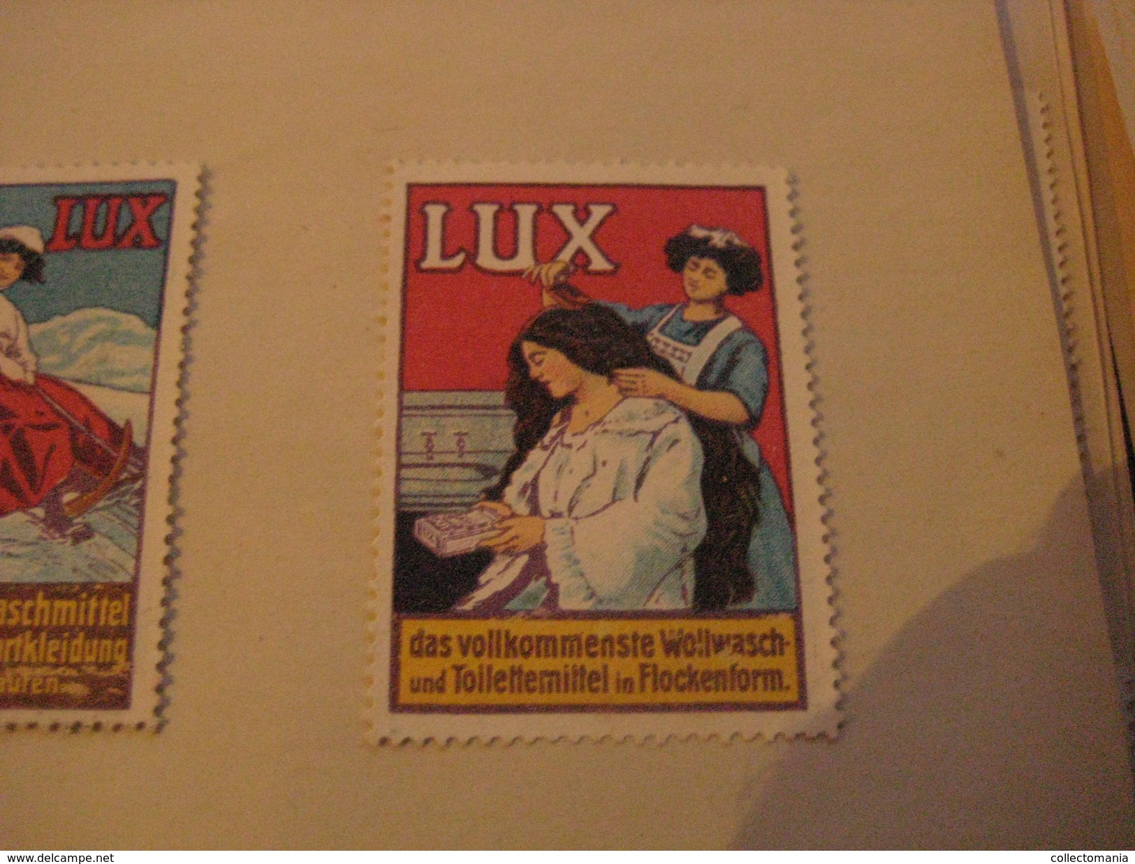 6 Poster Stamp Advertising LUX Waschmittel PUTZmittel VIM  Litho ART Putzt Alles - Erinnophilie