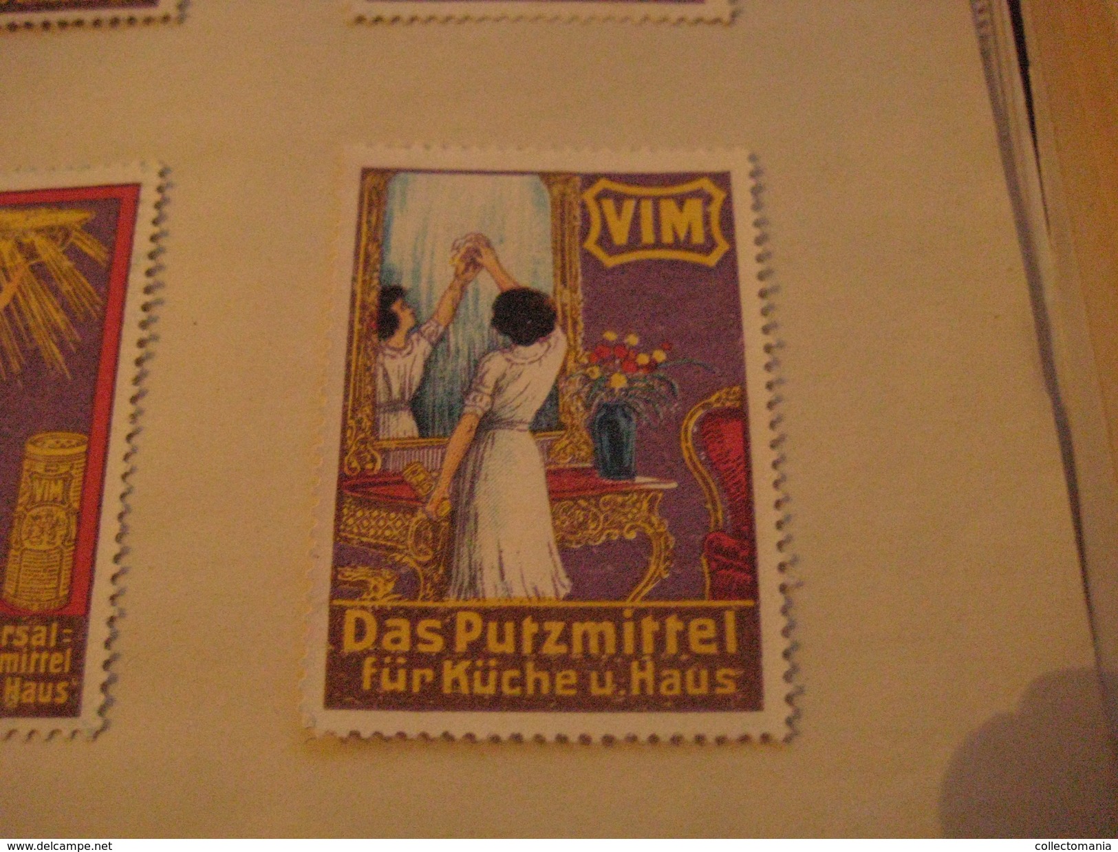 6 poster stamp advertising LUX Waschmittel PUTZmittel VIM  litho ART putzt alles