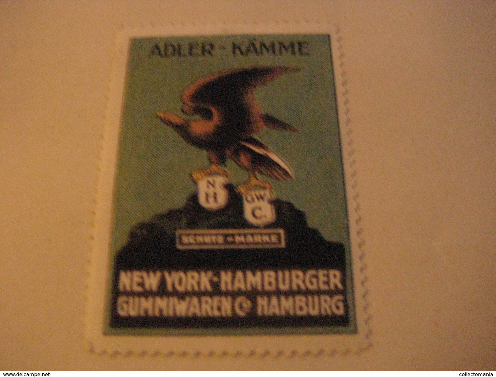 4 Poster Stamp Advertising Litho New York Hamburger GUMMIwaren ADLER KAME Käme Eagle Arend   ART - Cinderellas