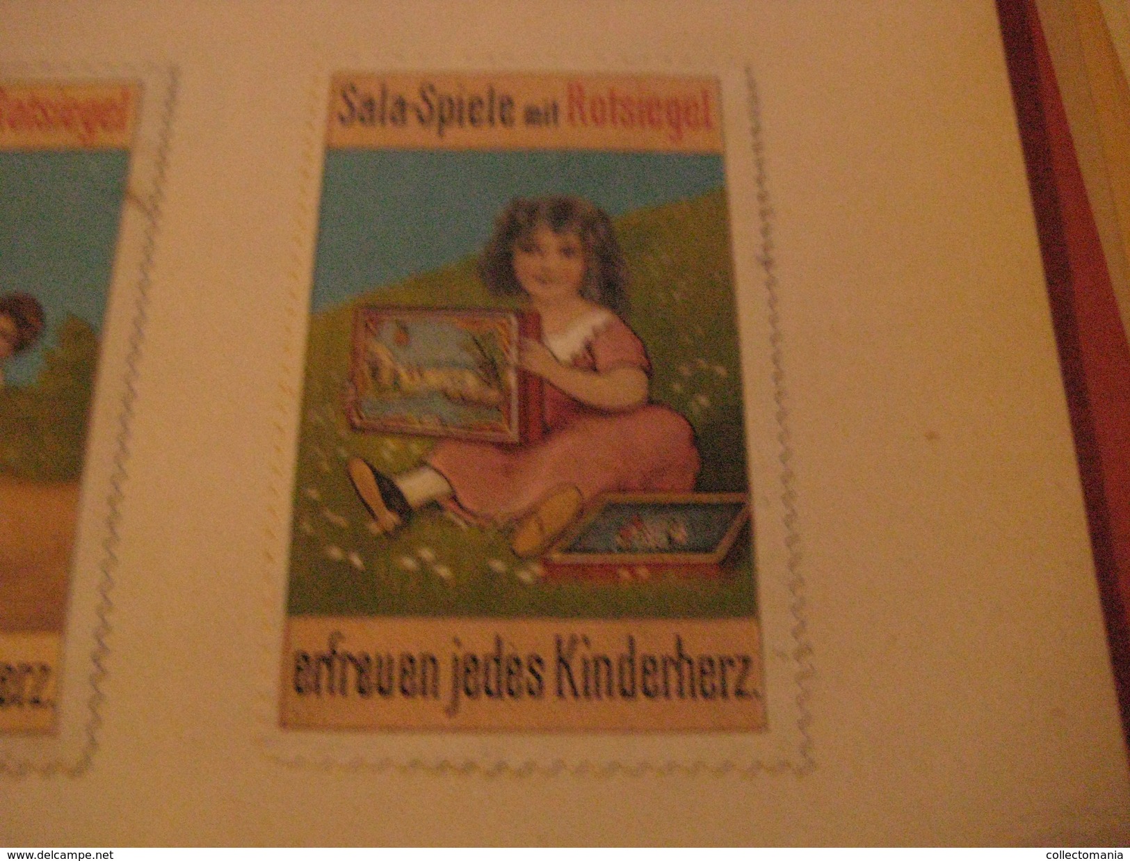 3 Poster Stamp Advertising Litho SALA Spiele Mit ROTSIEGEL Kionderherz Ministrel Kinder Goose Girl Games  ART - Cinderellas