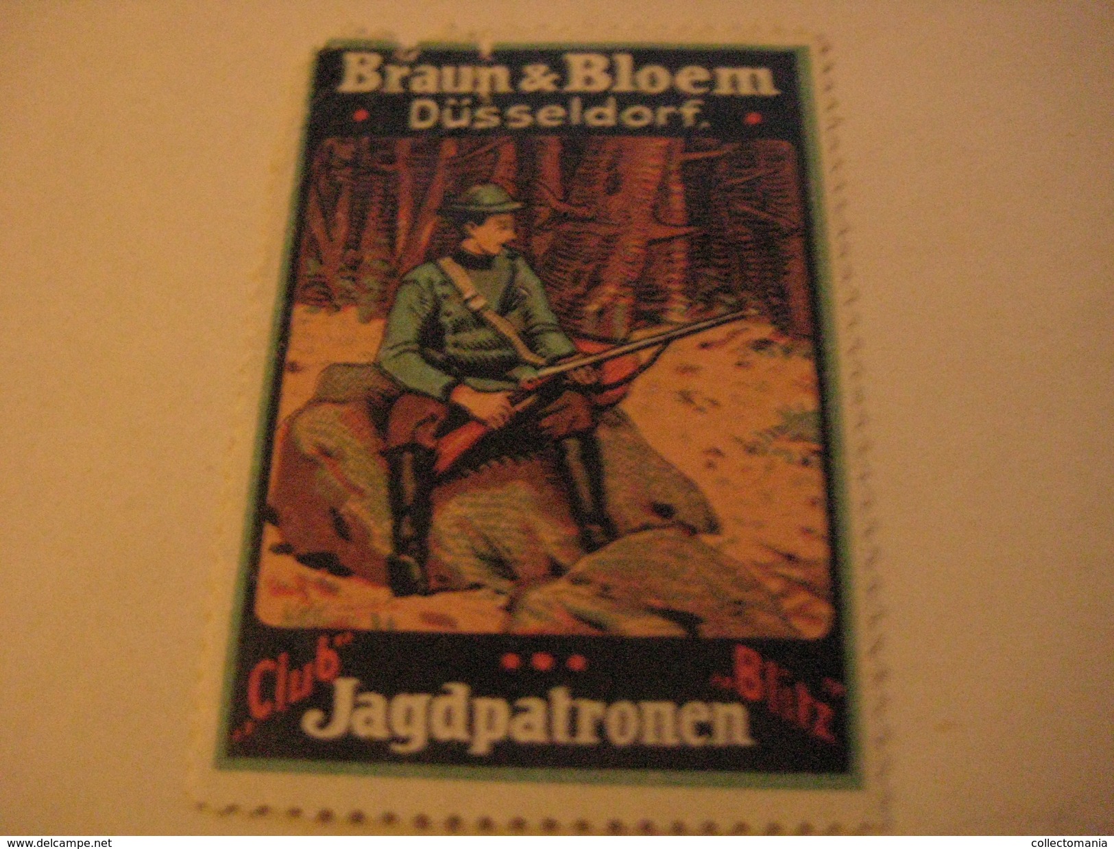 5 Poster Stamp Advertising Litho Munitions Fabrik Jagdpatronen ADLER Braun Bloem UTENDORFER Bram DUSSELDORF  Sprengstoff - Erinnophilie