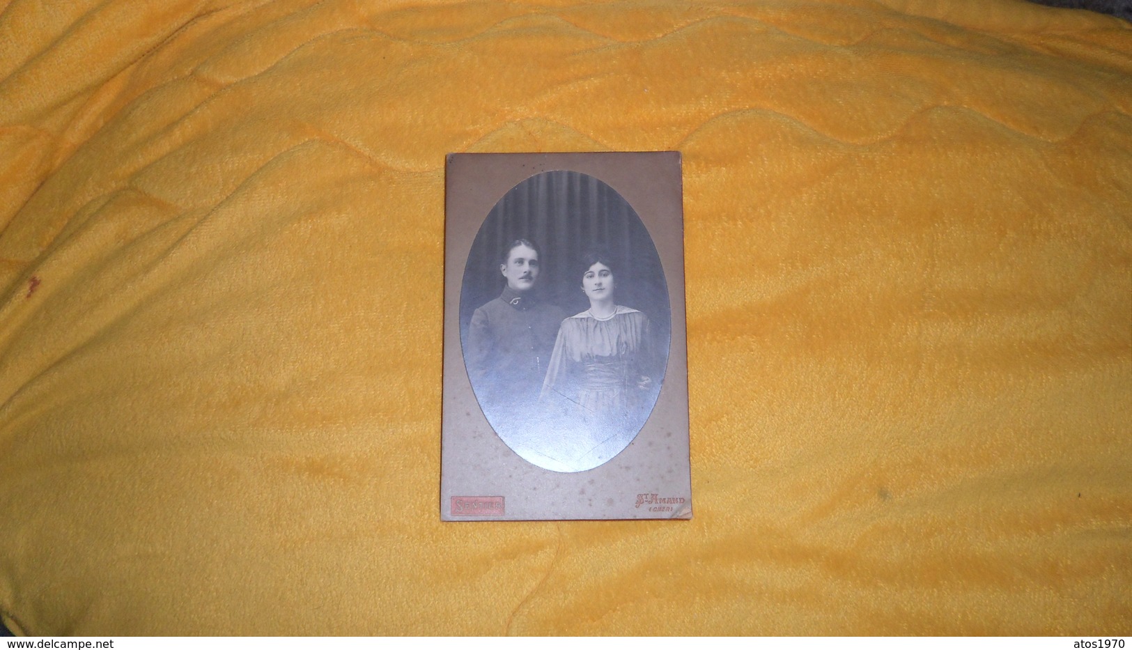 PHOTO ANCIENNE A IDENTIFIER DATE ?. / COUPLE ANONYME. / E. SENTIER ART & LUMIERE ST AMAND CHER. - Persone Anonimi