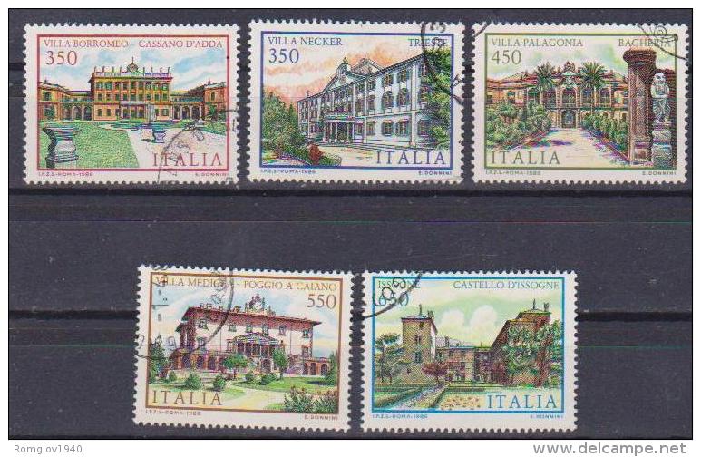 ITALIA  1986 LE VILLE D'ITALIA SASS. 1781-1785 USATA VF - 1981-90: Oblitérés