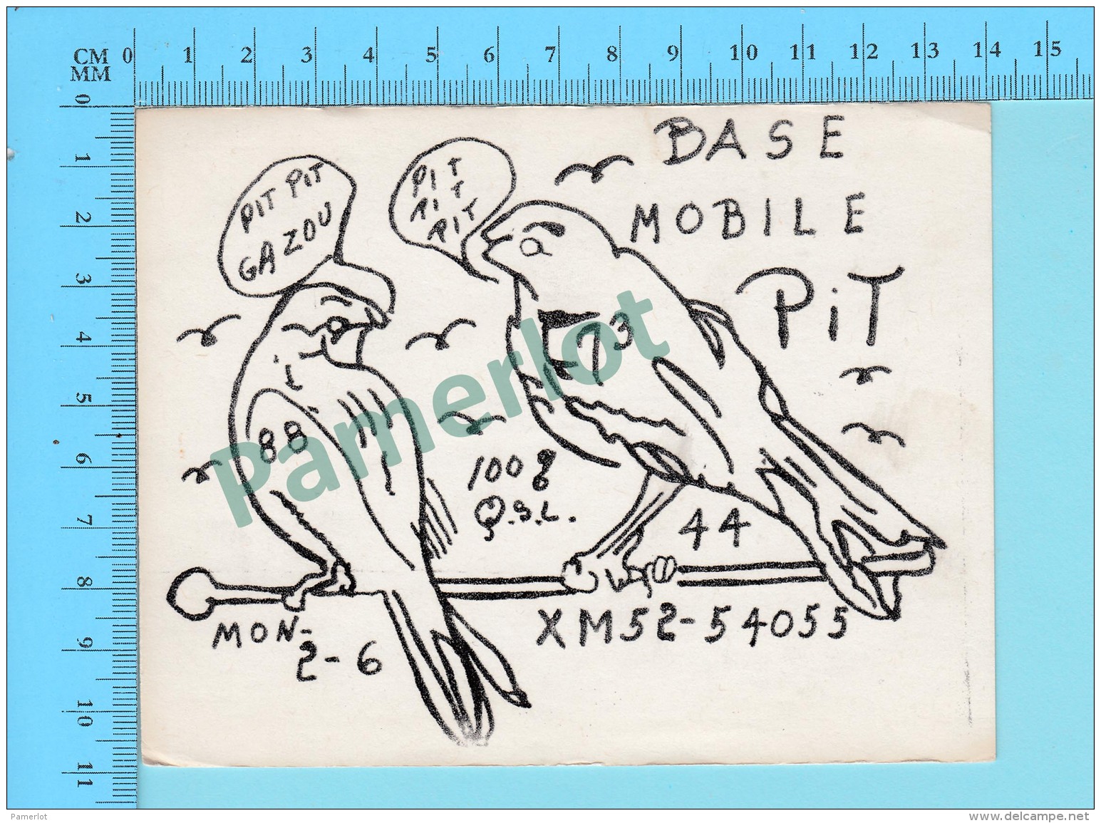 QSL- CB- Base Mobile Pit, Oiseaux   - Montreal Quebec- 2 Scans - CB