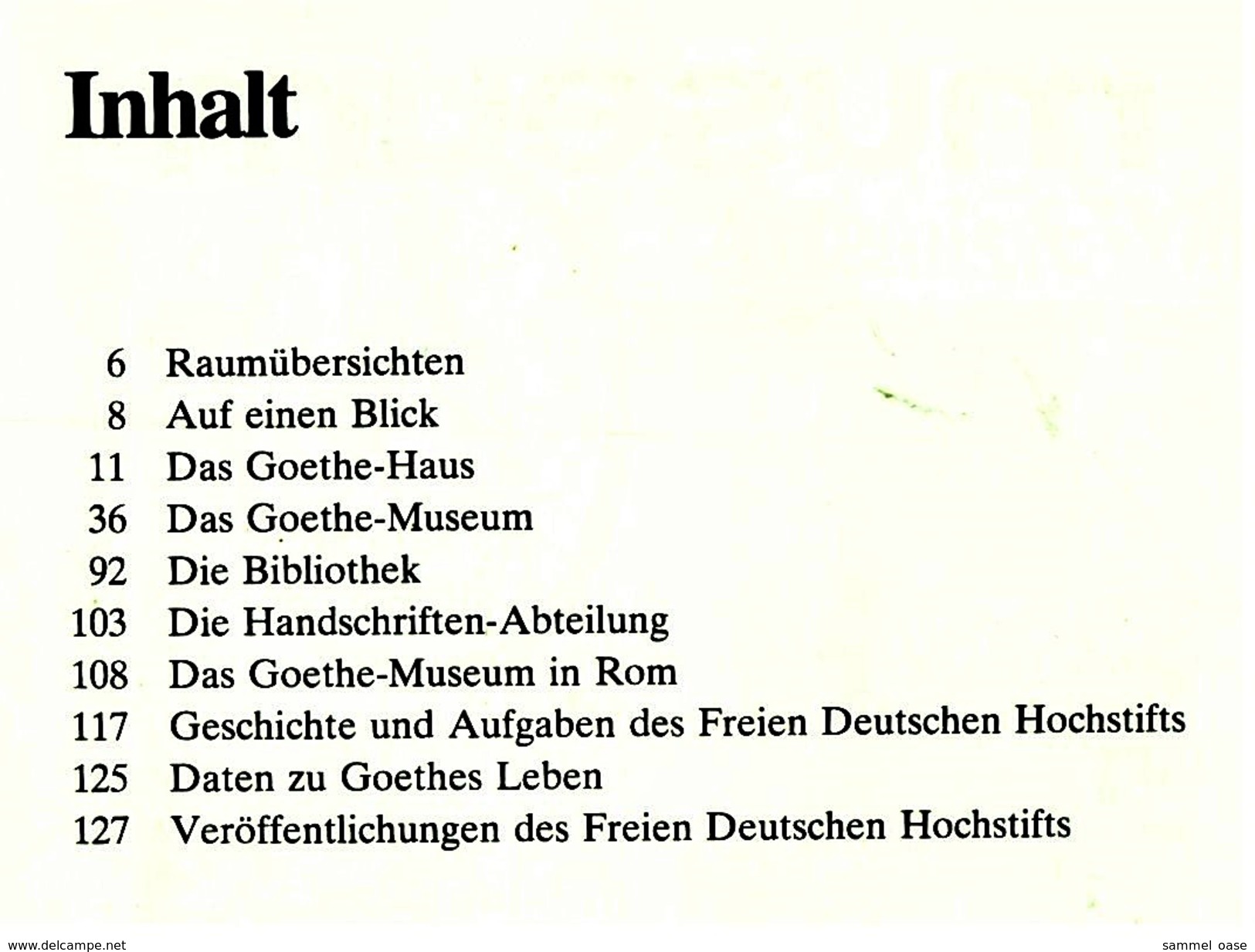 Goethe-Museum / Goethe-Haus Frankfurt / M  -  Beschreibung Mit Bildern  -  Von 1984 - Museen & Ausstellungen