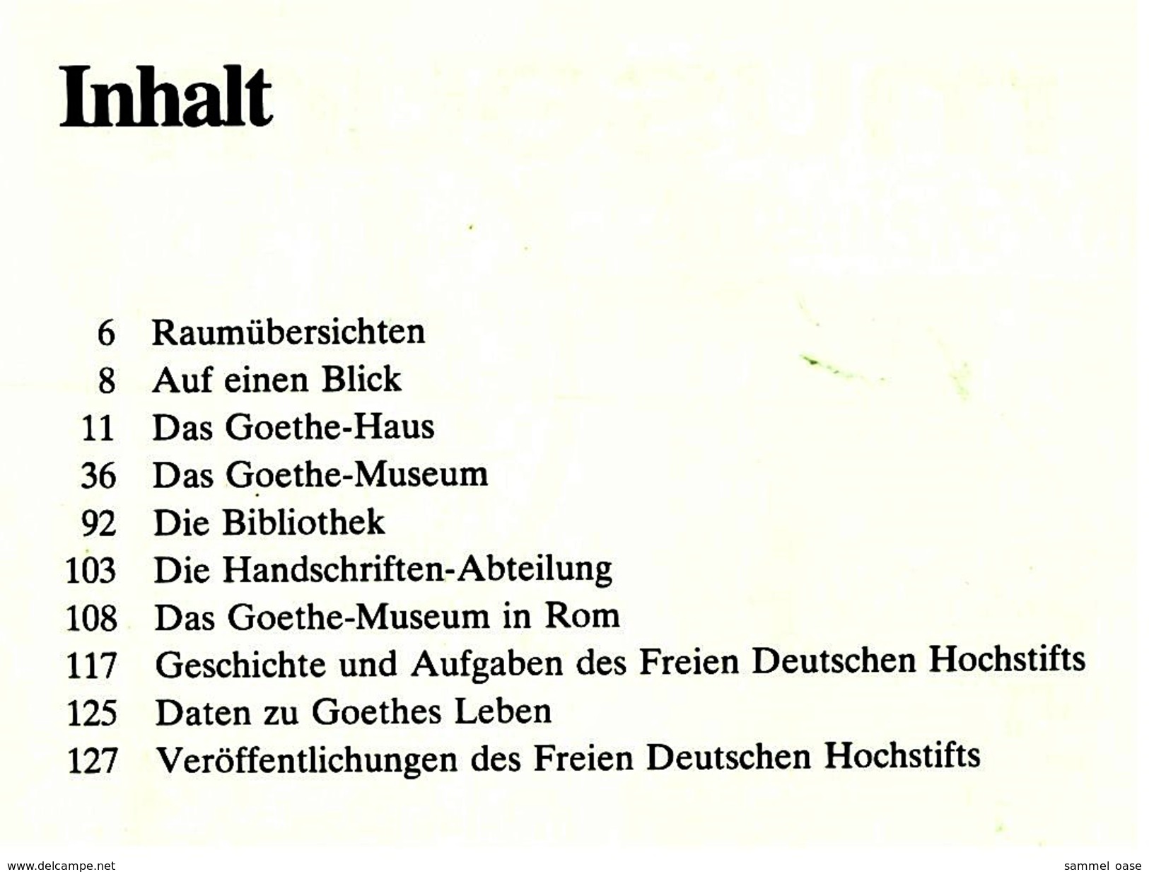 Goethe-Museum / Goethe-Haus Frankfurt / M  -  Beschreibung Mit Bildern  -  Von 1984 - Museums & Exhibitions
