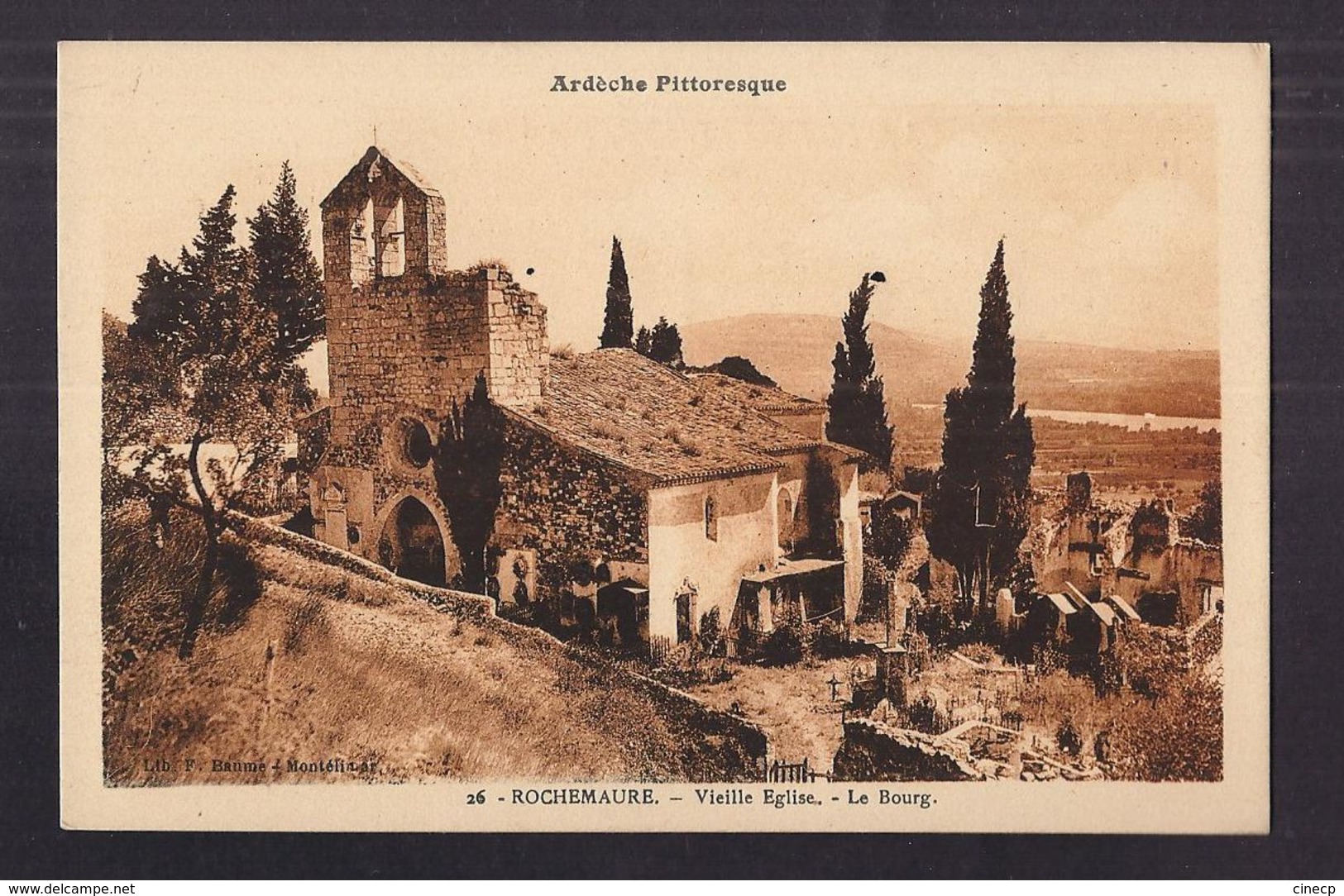 CPA 07 - ROCHEMAURE - Vieille Eglise - Le Bourg - TB PLAN EDIFICE RELIGIEUX - Rochemaure