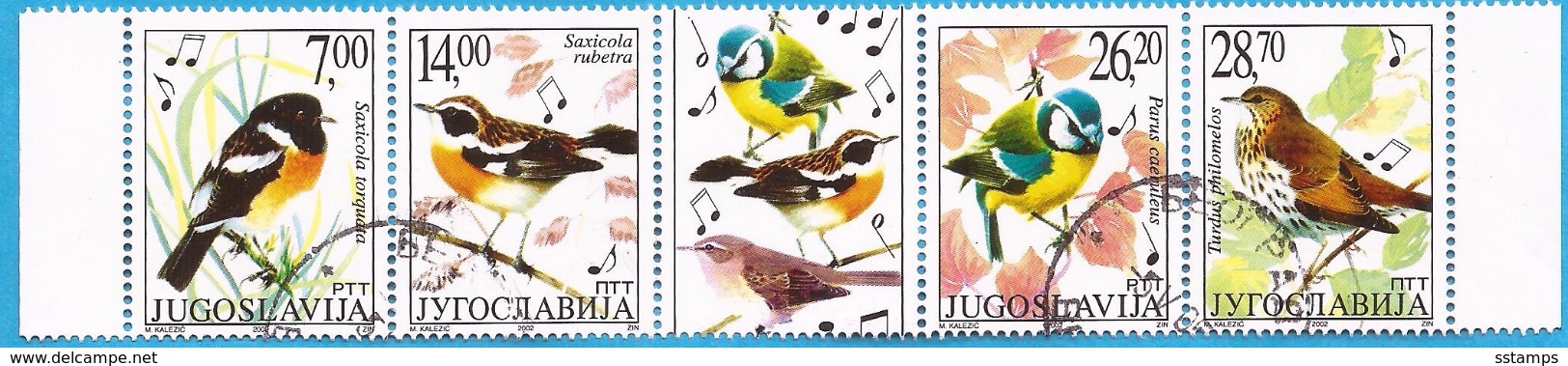 2002 3061-64  WWF  BIRDS UCCELLI JUGOSLAVIJA JUGOSLAWIEN   USED - Gebruikt