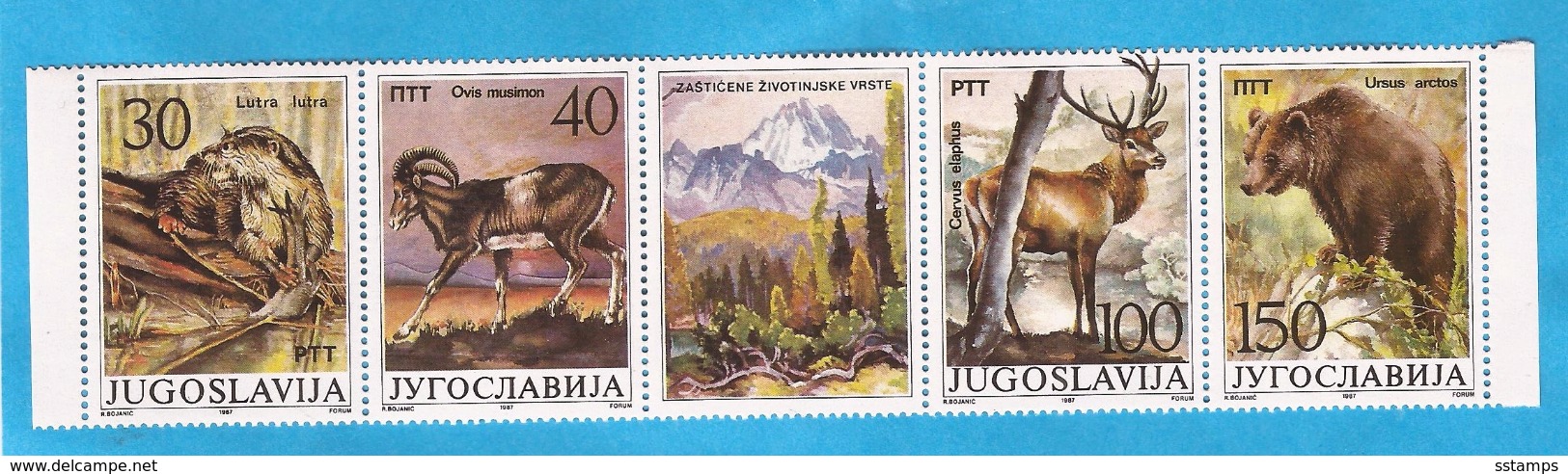 1987  2206-09   WWF  ROTHIRSCH BRAUNBAER MUFFLON FISCHOTTER  JUGOSLAVIJA JUGOSLAWIEN   MNH - Unused Stamps