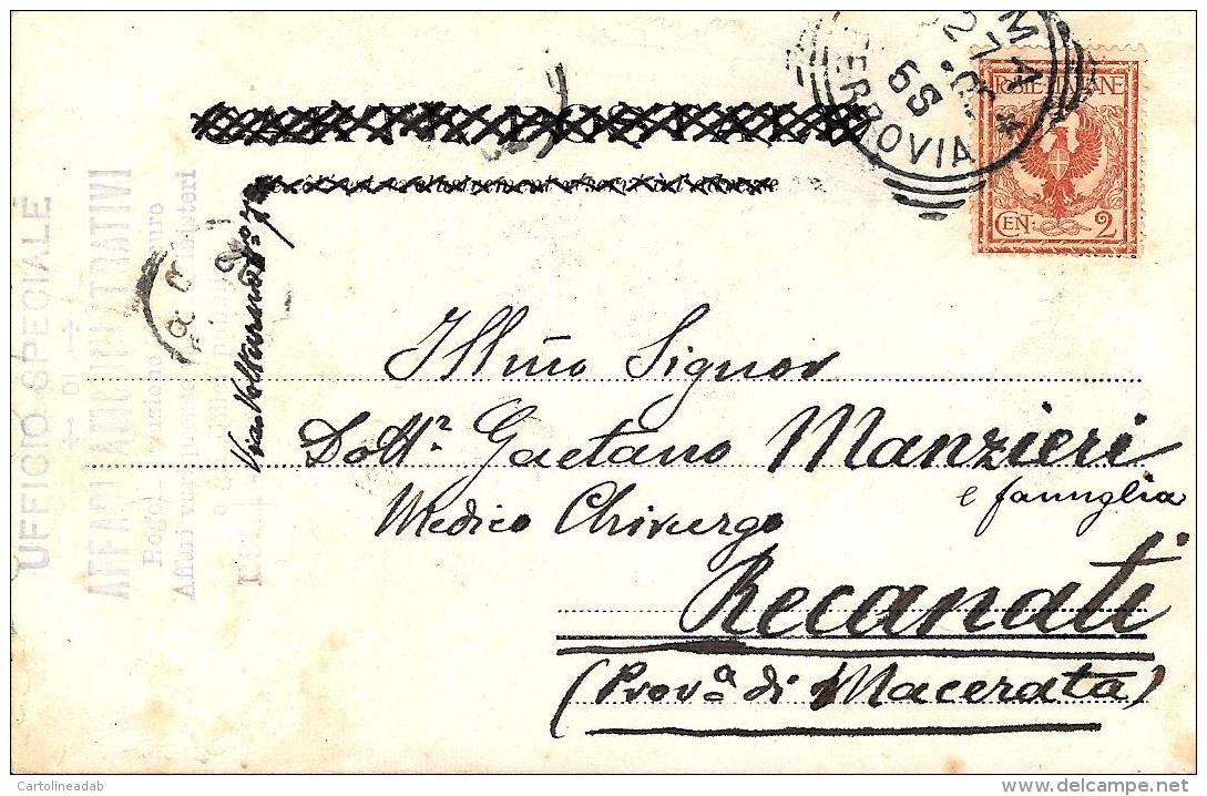 [DC3870] CPA - INCROCIO TRA DONNA E CAVALLO DA DIETRO - Viaggiata 1902 - Old Postcard - Humor