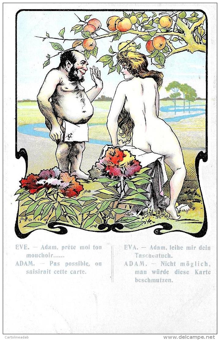 [DC3874] CPA - HUMOR - ADAMO ED EVA - Non Viaggiata - Old Postcard - Humor