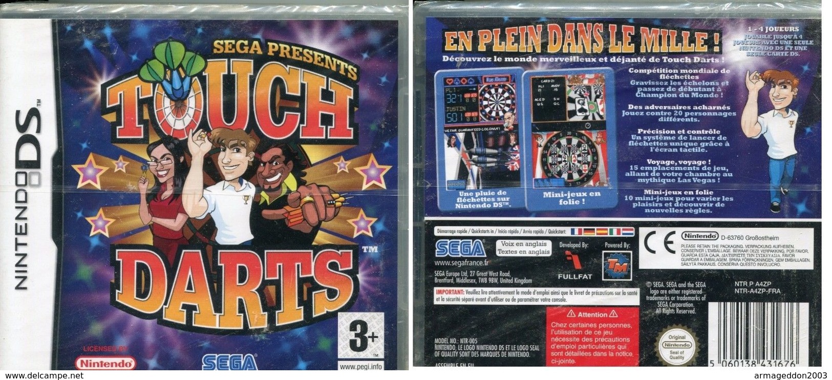 JEU NINTENDO DS TOUCH DARTS FRANCE NEUF SOUS BLISTER - Nintendo DS