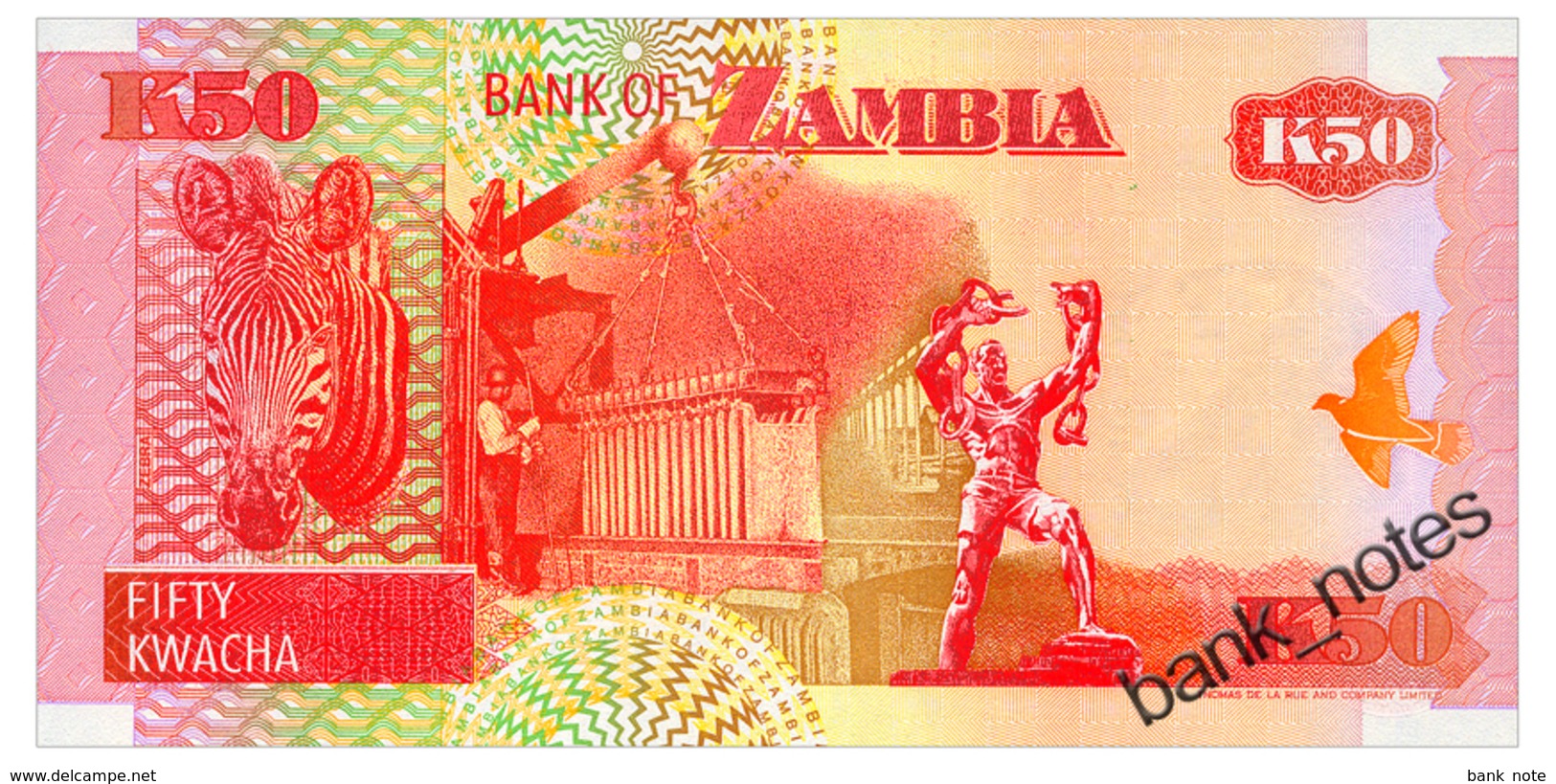ZAMBIA 50 KWACHA 1992 Pick 37a Unc - Zambia
