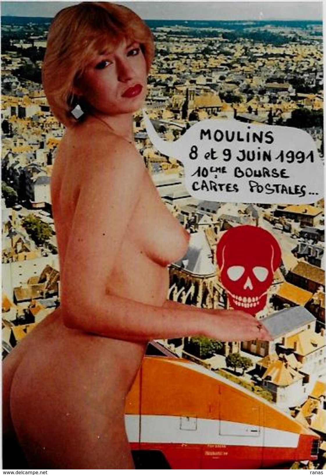 CPM Lardie JIHEL Salon Pirate Tirage Limité En 100 Exemplaires SignésTGV Nu Féminin érotisme MOULINS 1991 - Bourses & Salons De Collections