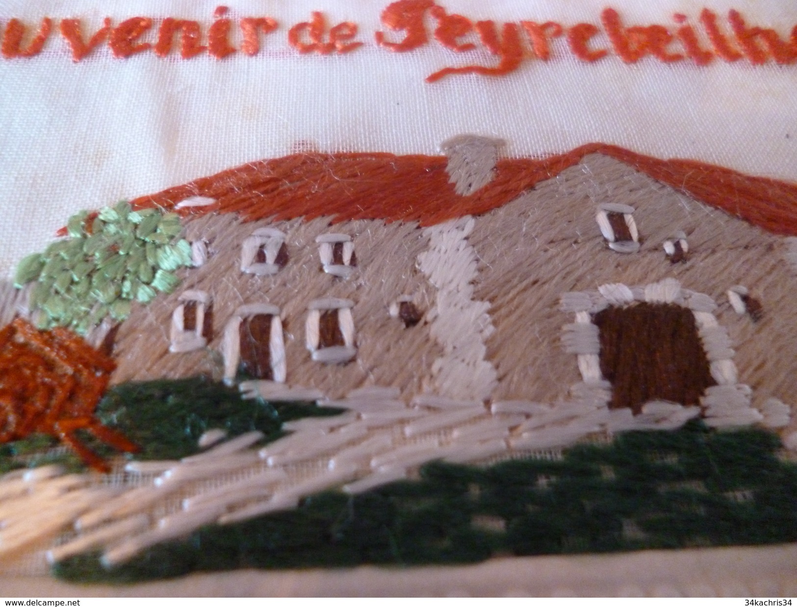 CPA 07 Ardèche Brodée Souvenir De Peyrebeilhe - Autres & Non Classés