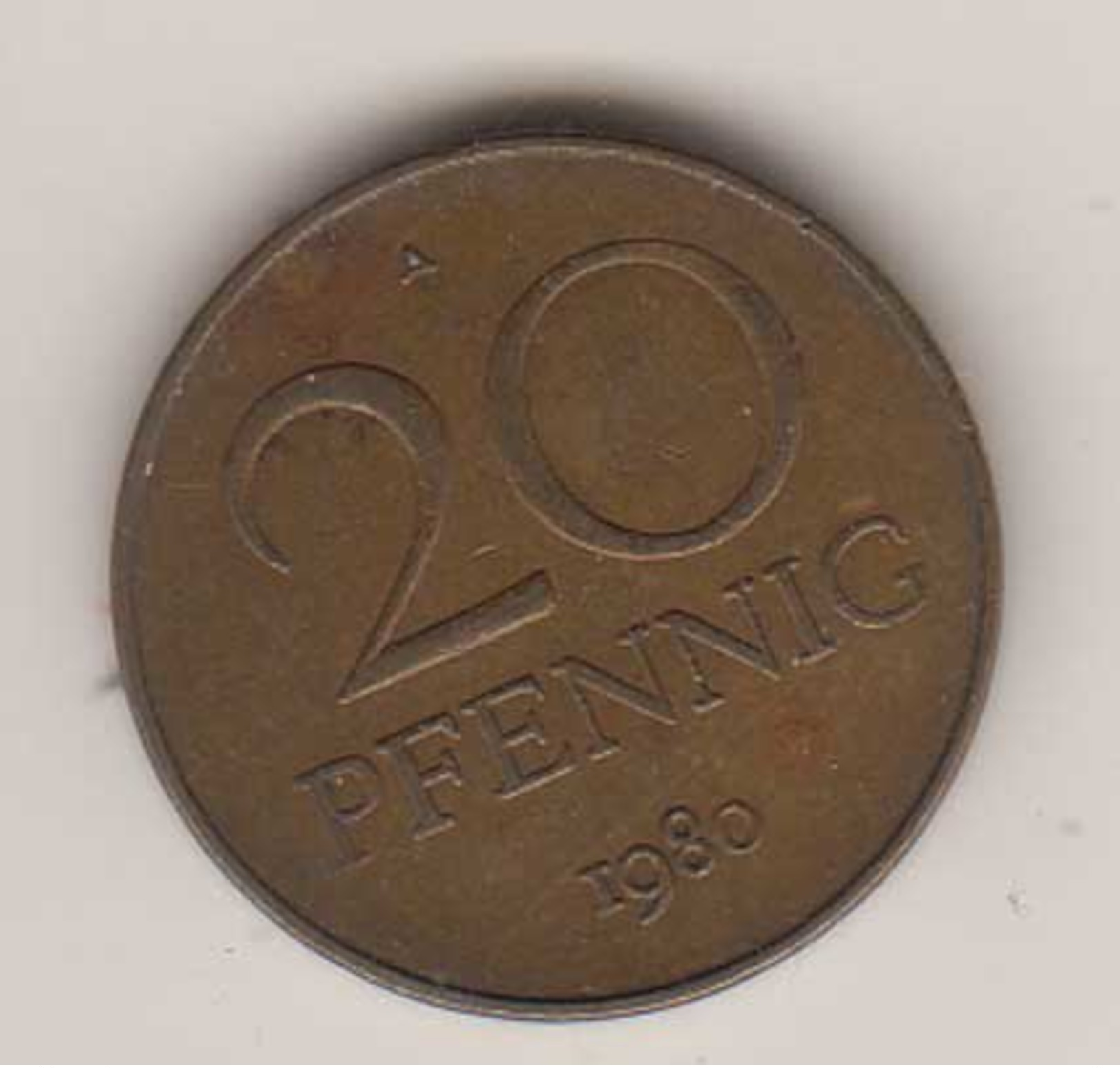 DDR , 20 Pfennig , Jäger 1511 B , 1980 A - 20 Pfennig