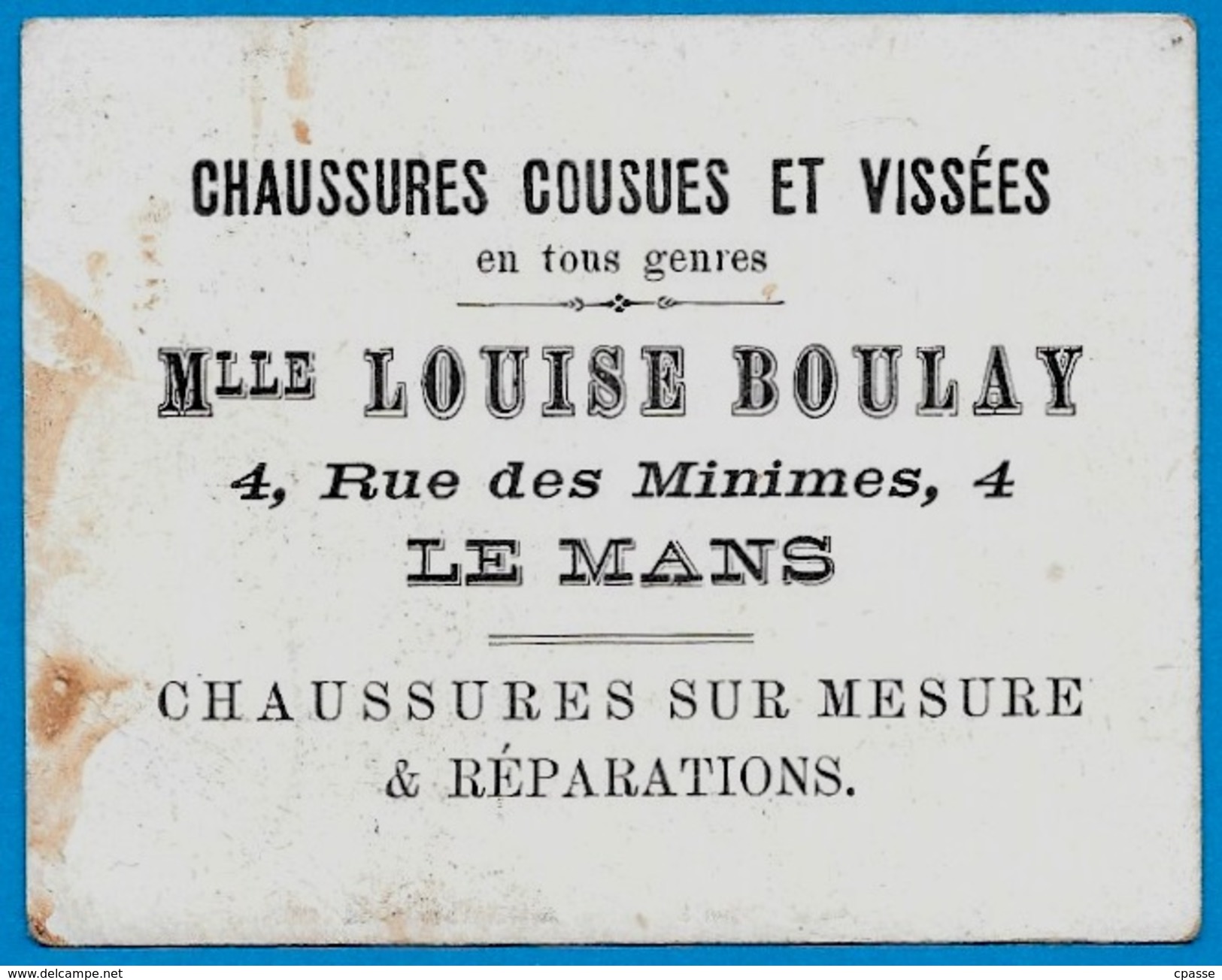 CHROMO Publicitaire Thème Enfance - Petit Photographe Faisant Un Portrait * Mlle Louise Boulay Chaussures 72 Le Mans - Autres & Non Classés