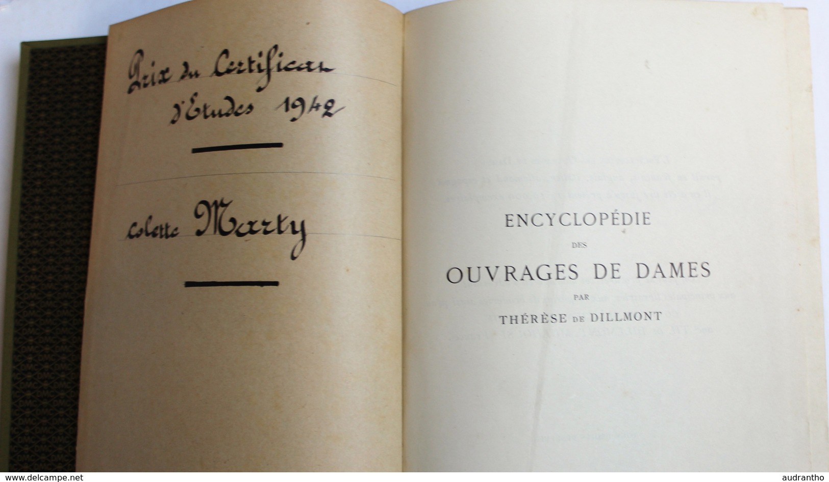 Rare Encyclopédie Des Ouvrages De Dames Thérèse De Dillmont DMC Couture Broderie Prix Certificat D'études 1942 - Art