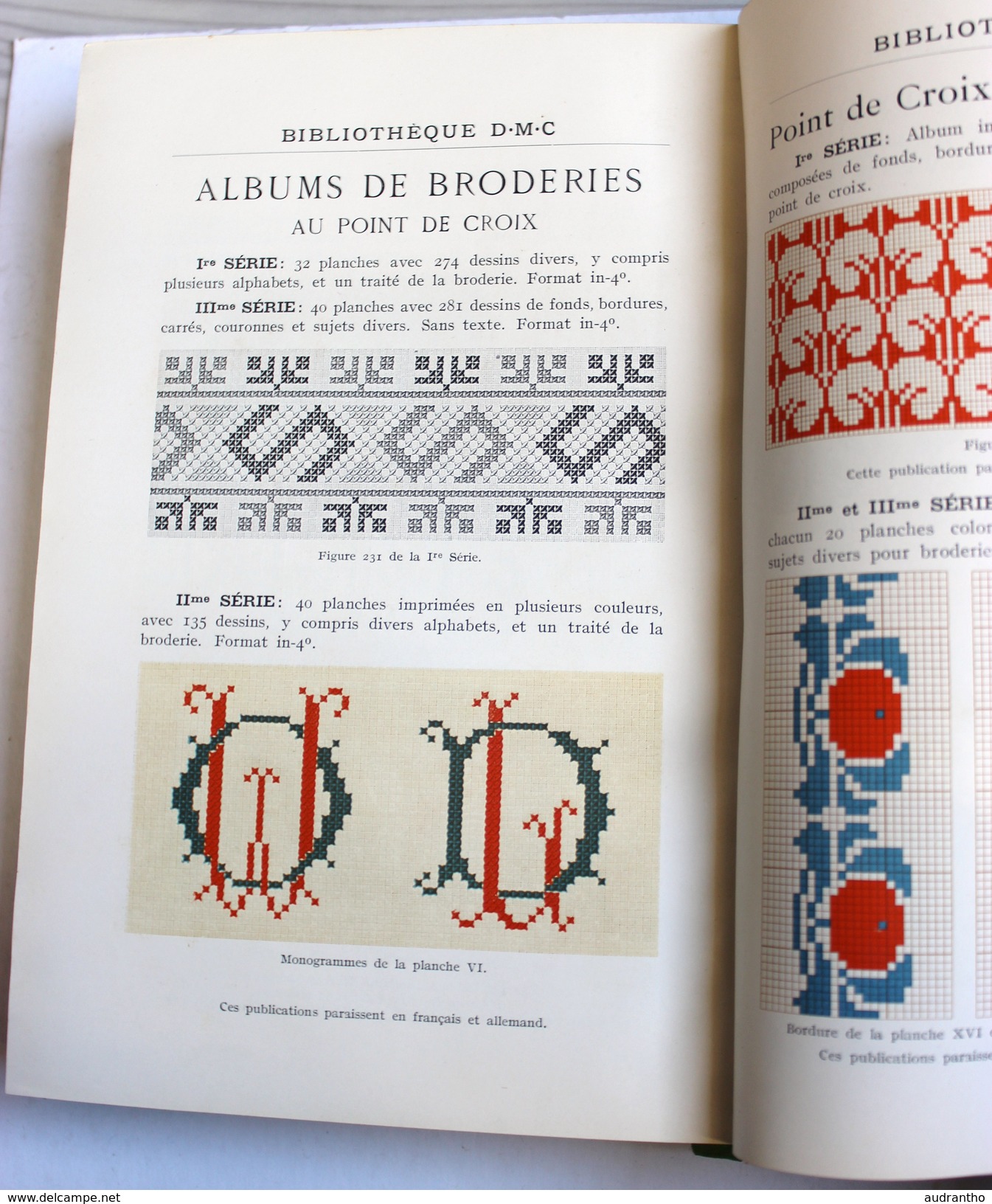 rare Encyclopédie des Ouvrages de Dames Thérèse de Dillmont DMC couture broderie prix certificat d'études 1942