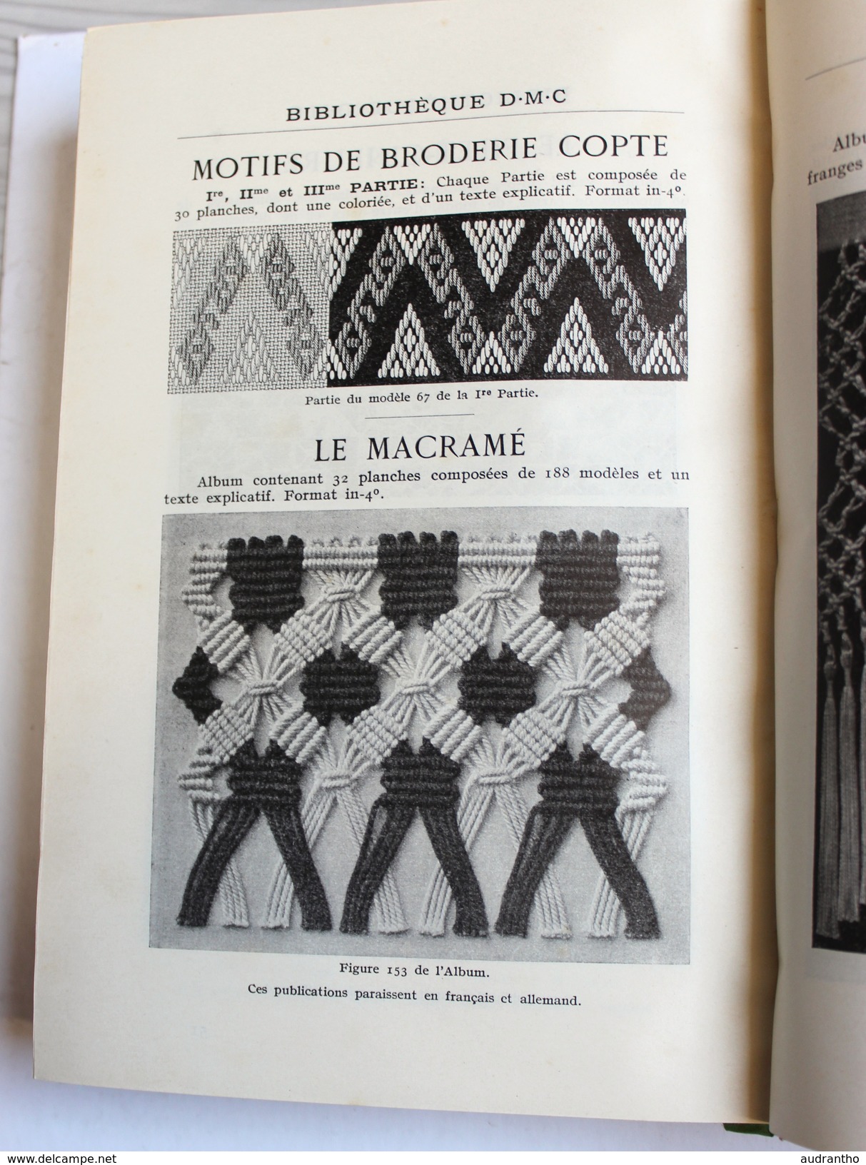 rare Encyclopédie des Ouvrages de Dames Thérèse de Dillmont DMC couture broderie prix certificat d'études 1942