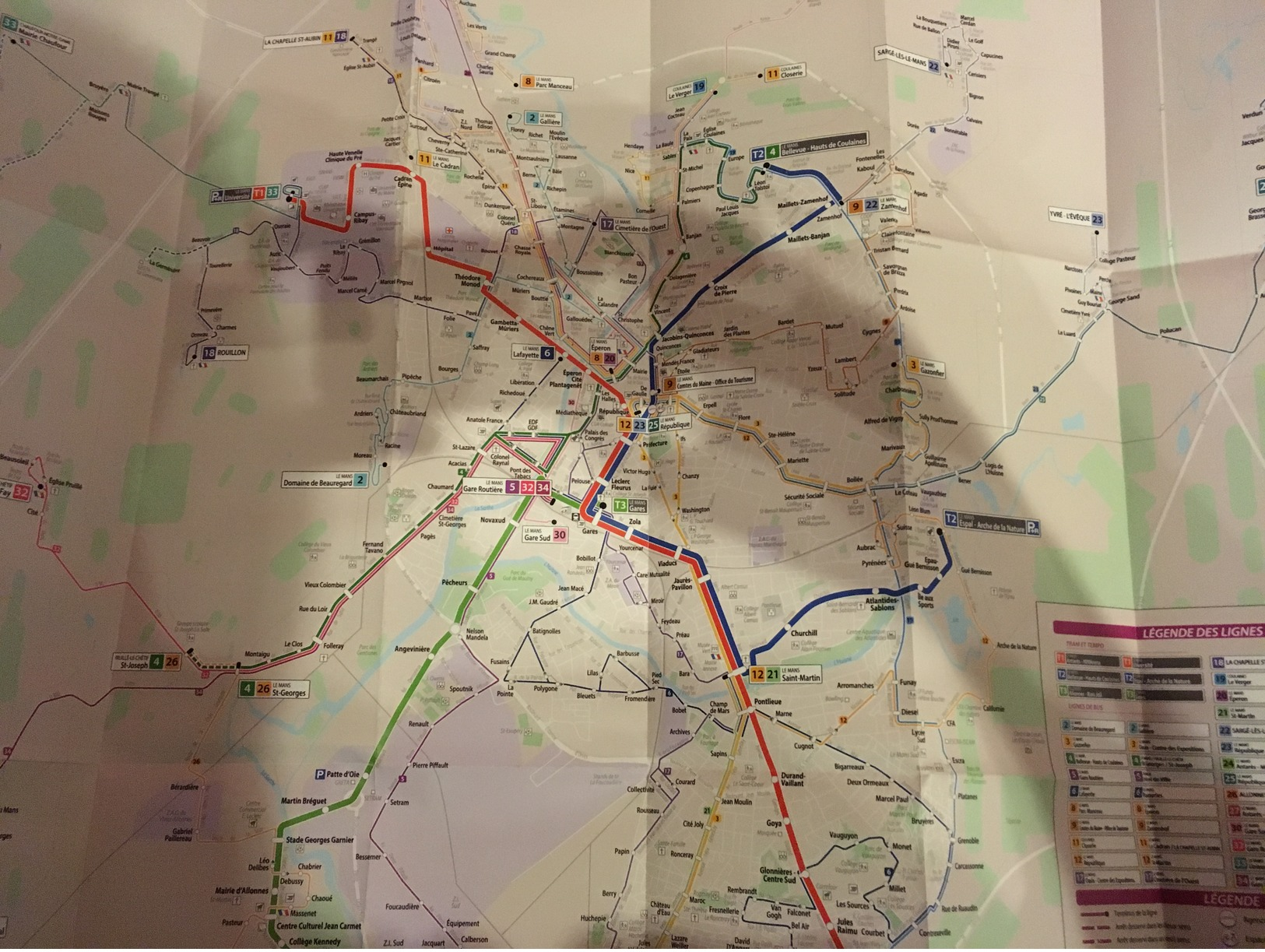 Transit Map Le Mans + City Map - Subway Bus Tram - World